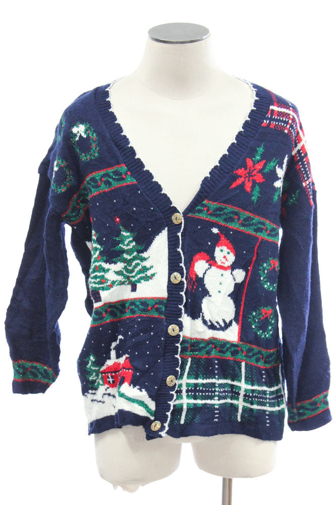 Blue Ugly Christmas Cardigan 5373