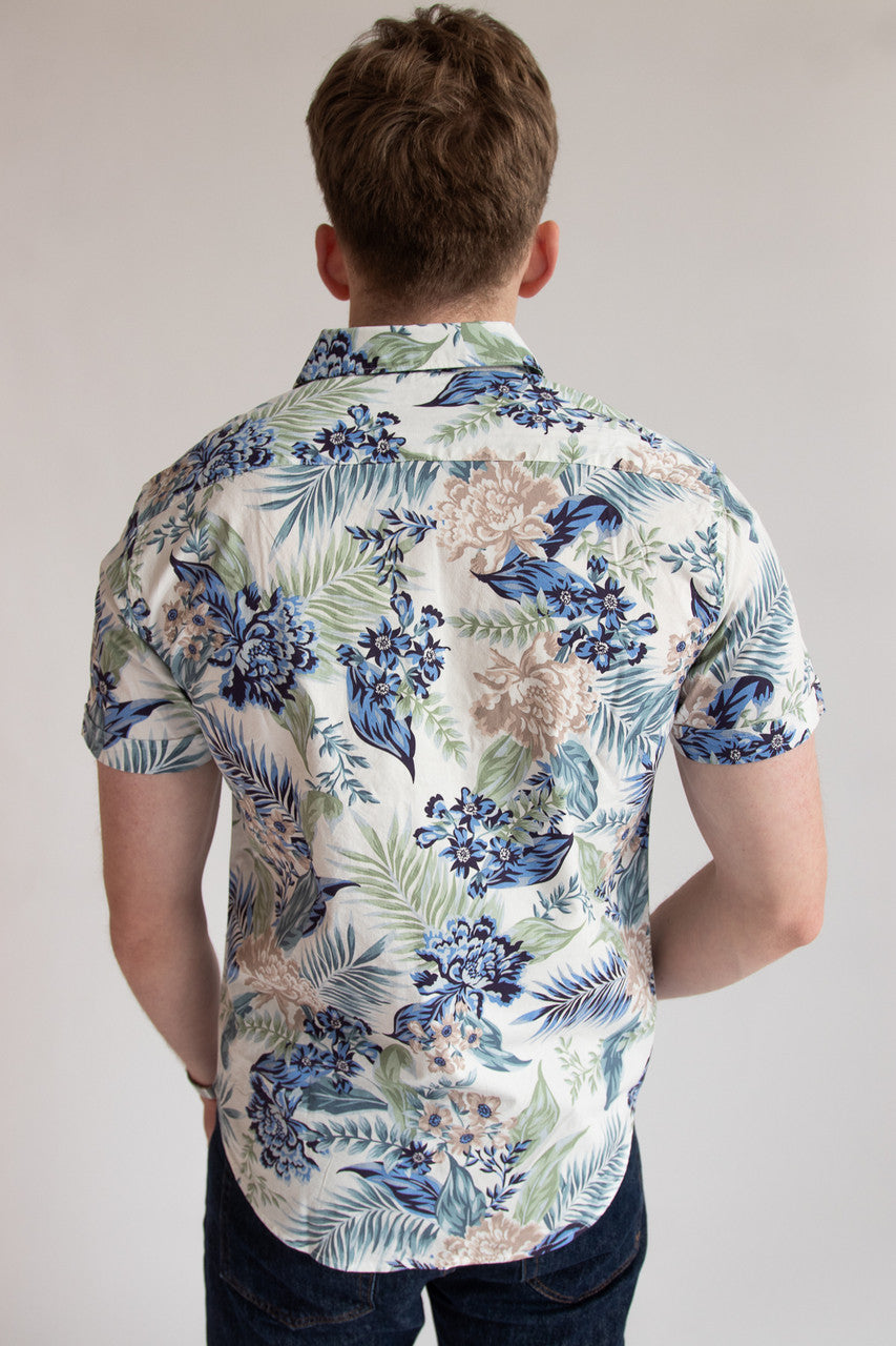 Muted Floral Palms Hawaiian Shirt