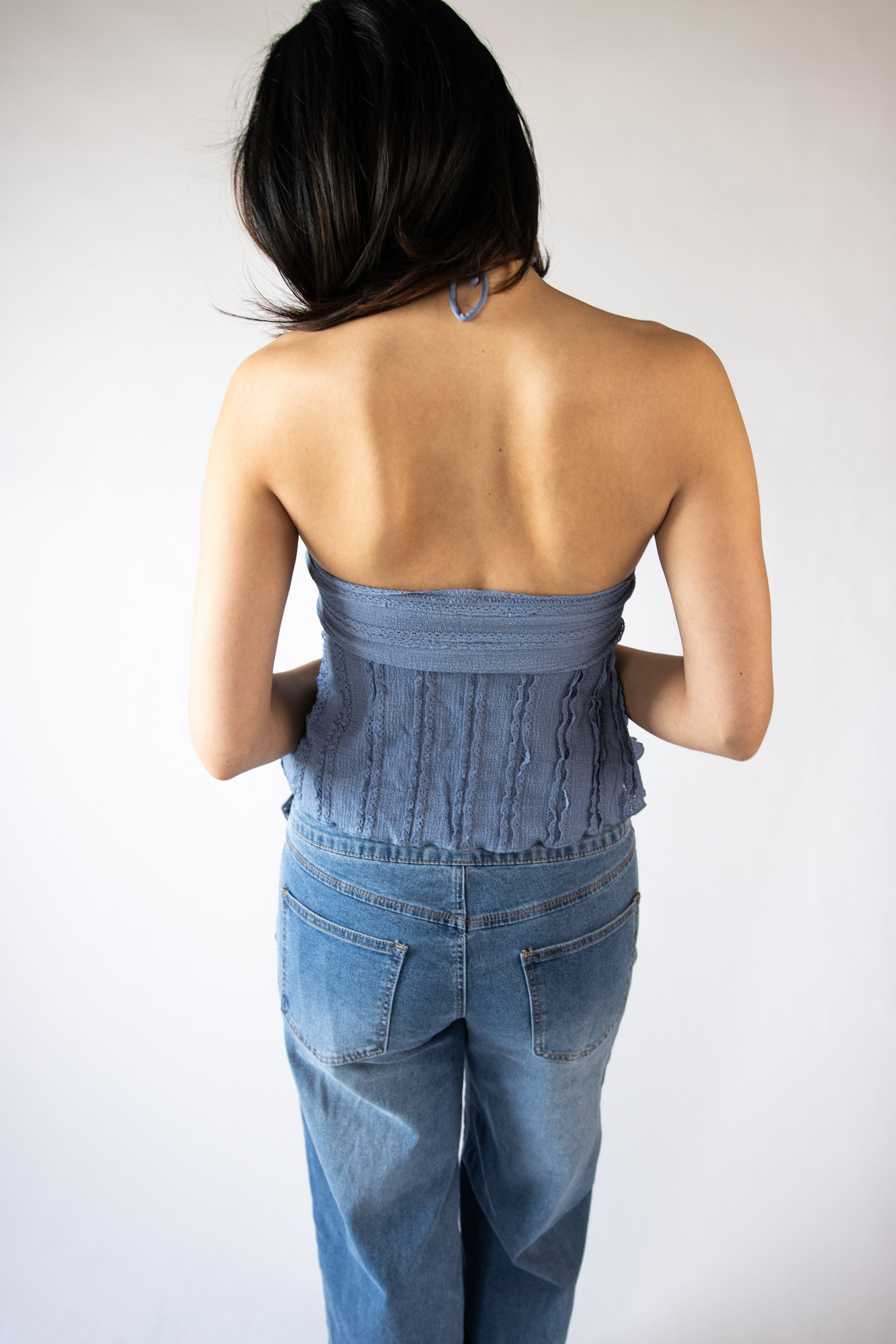 Ruffle Lace Flyaway Tube Top