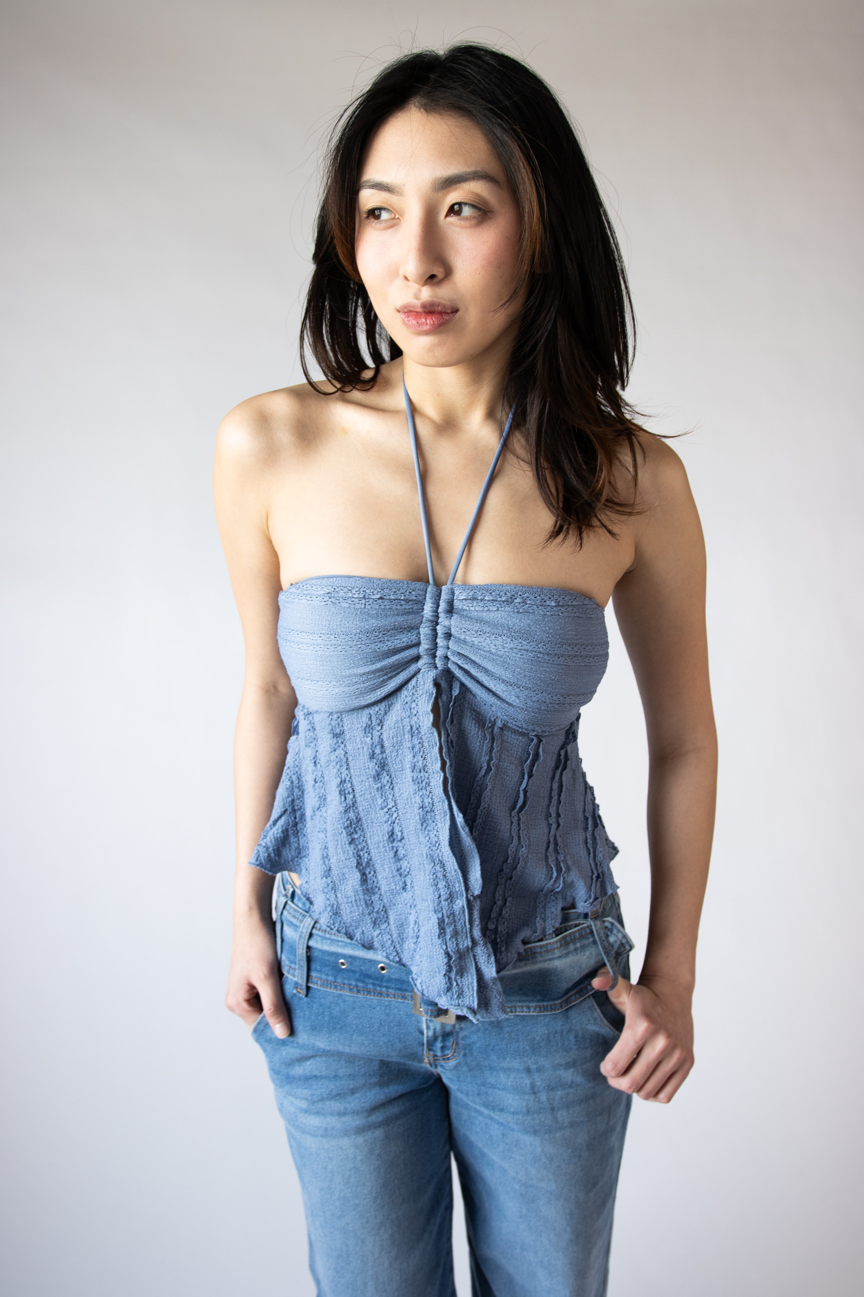 Ruffle Lace Flyaway Tube Top