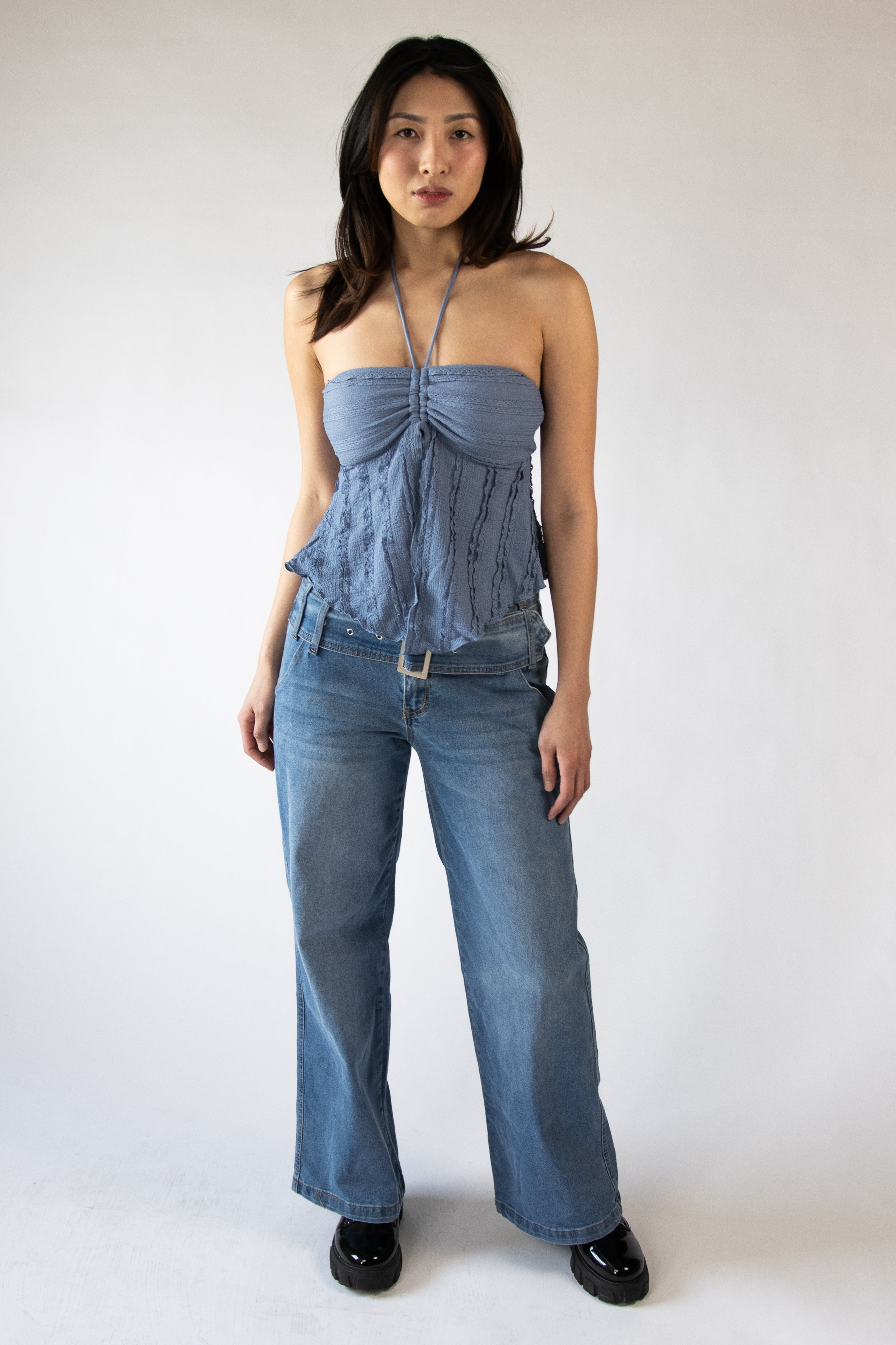 Ruffle Lace Flyaway Tube Top