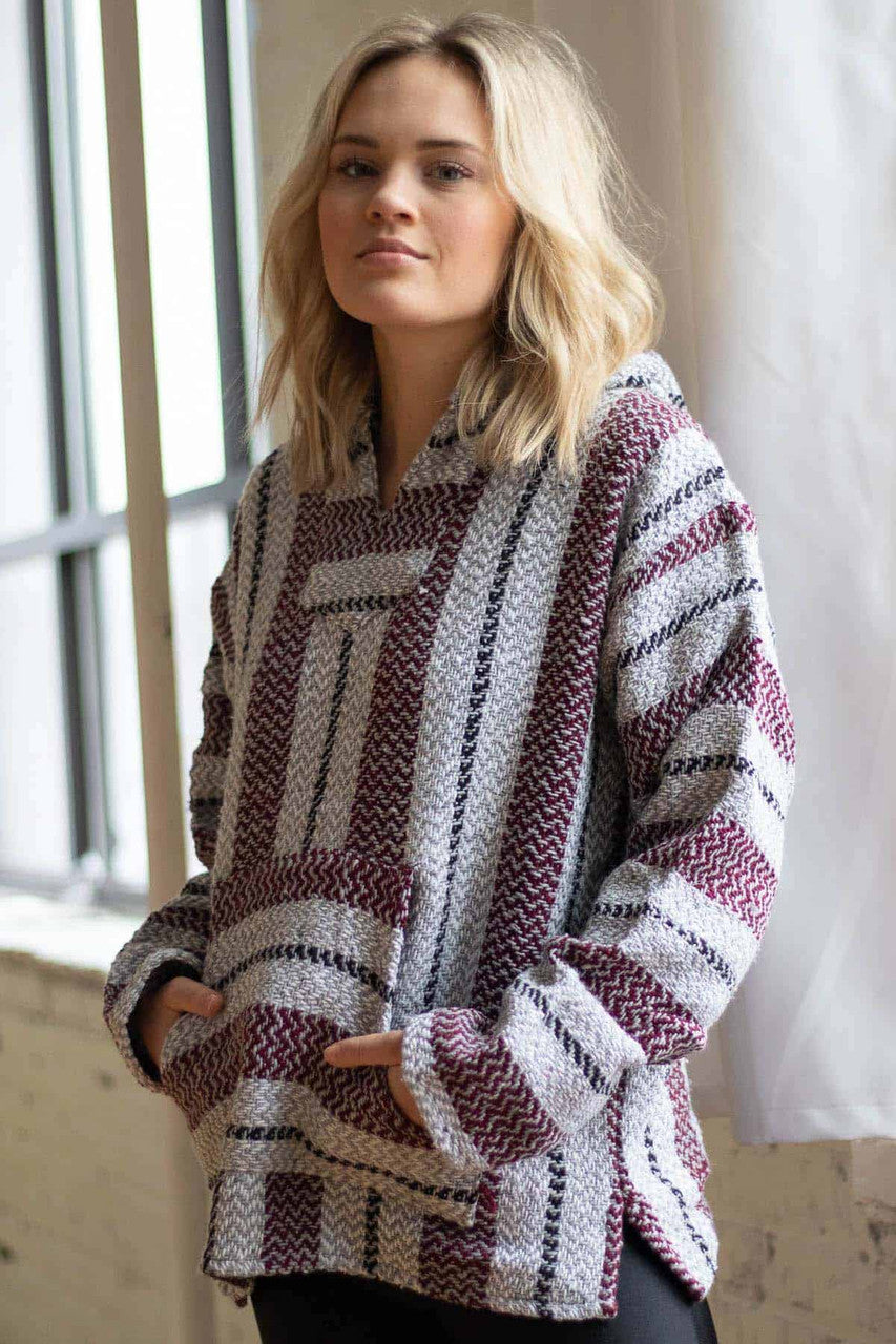 Burgundy Baja Hoodie