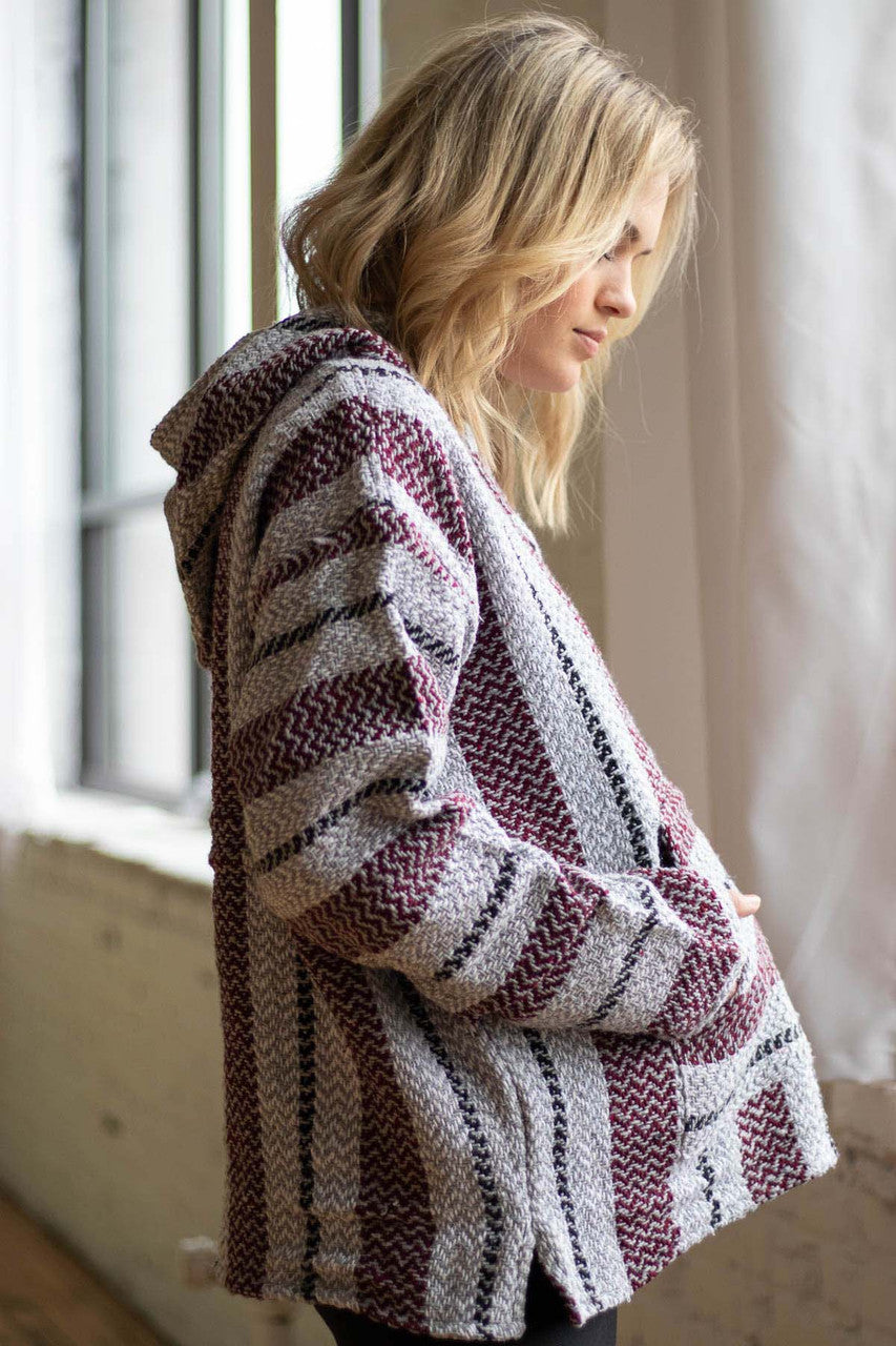 Burgundy Baja Hoodie