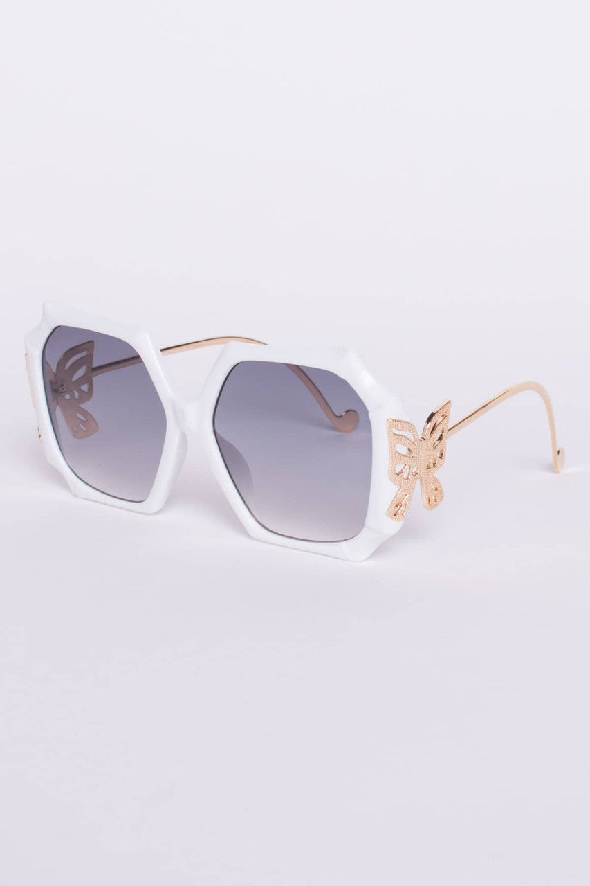 Butterfly Emblem Sunglasses