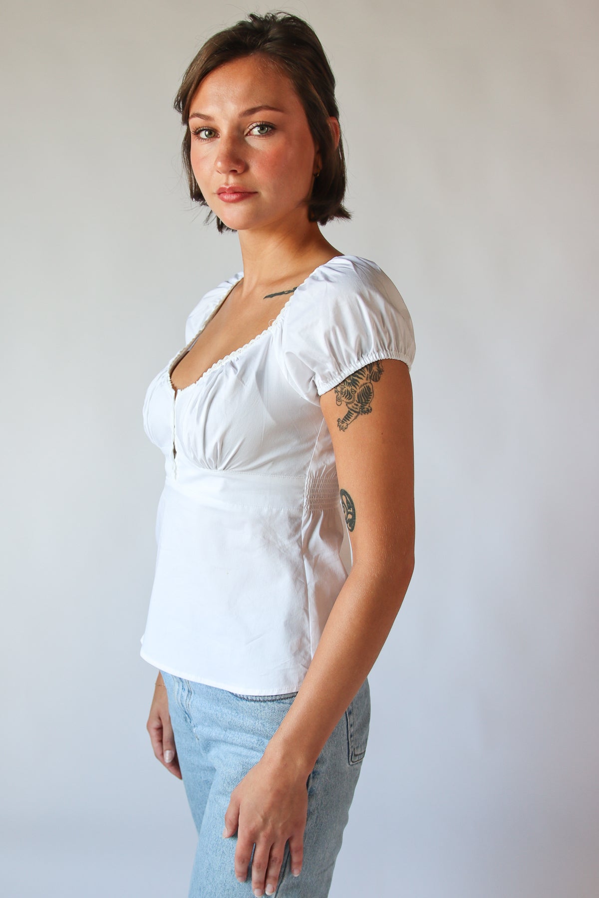 Cap Sleeve Babydoll Top