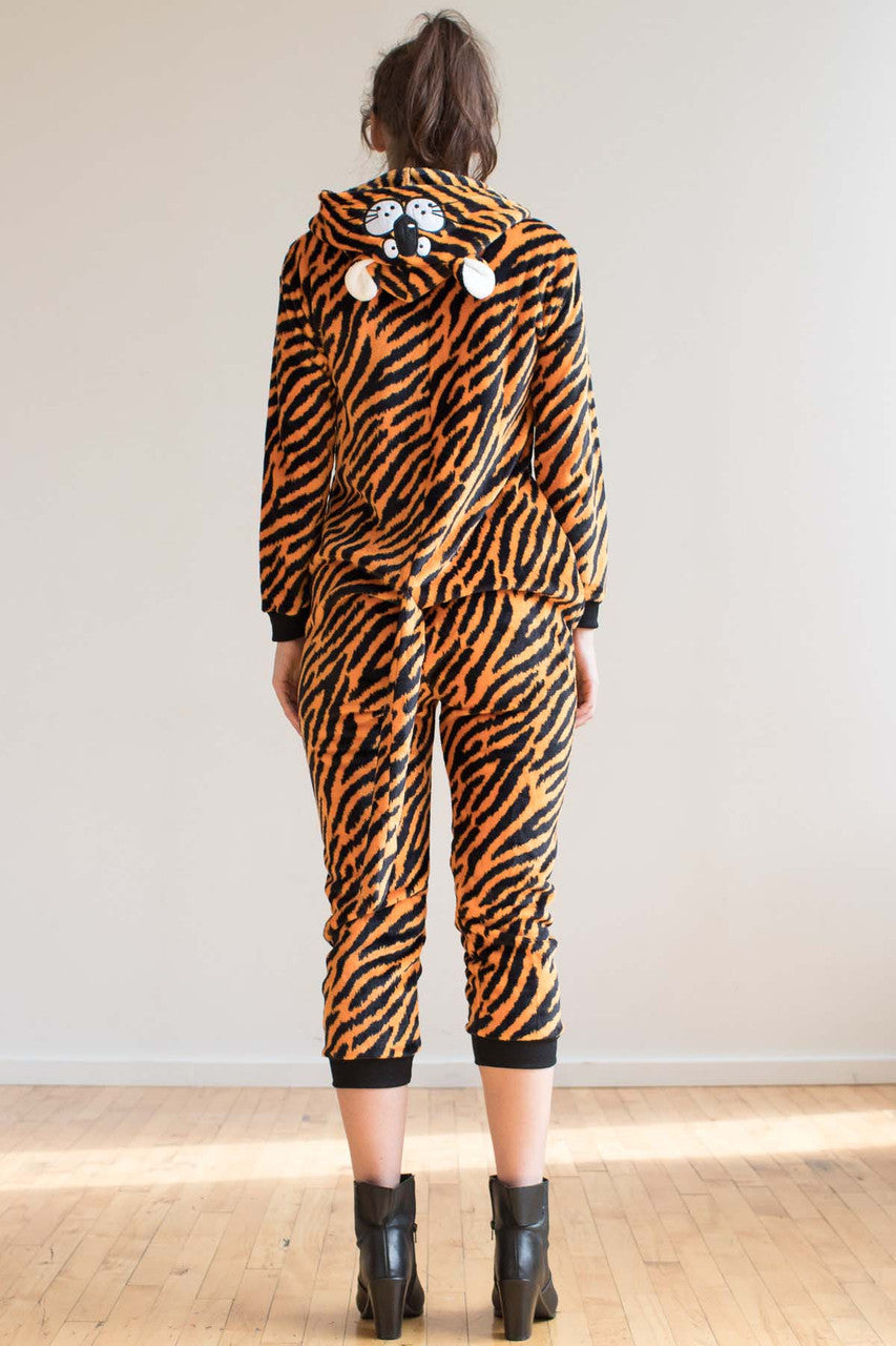 Cartoon Tiger Print Onesie Pajamas