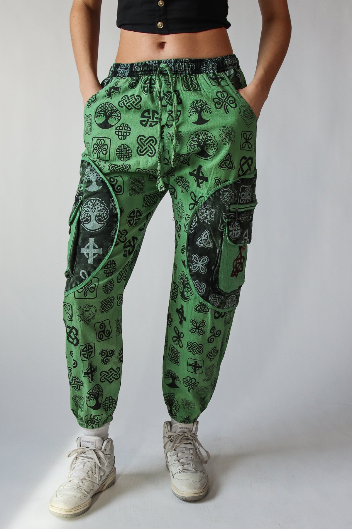 Celtic Symbols Patchwork Cargo Pants