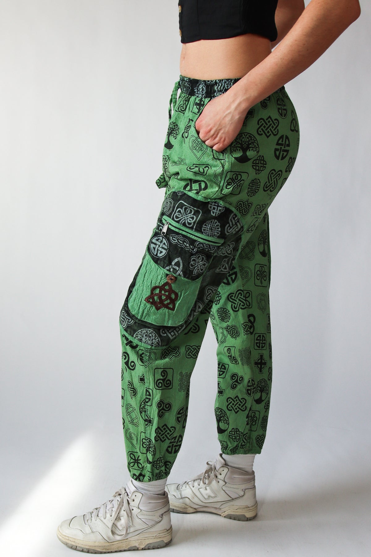 Celtic Symbols Patchwork Cargo Pants