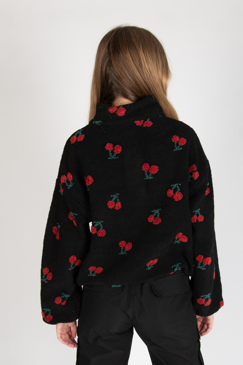 Cherry Pattern Fleece Pullover