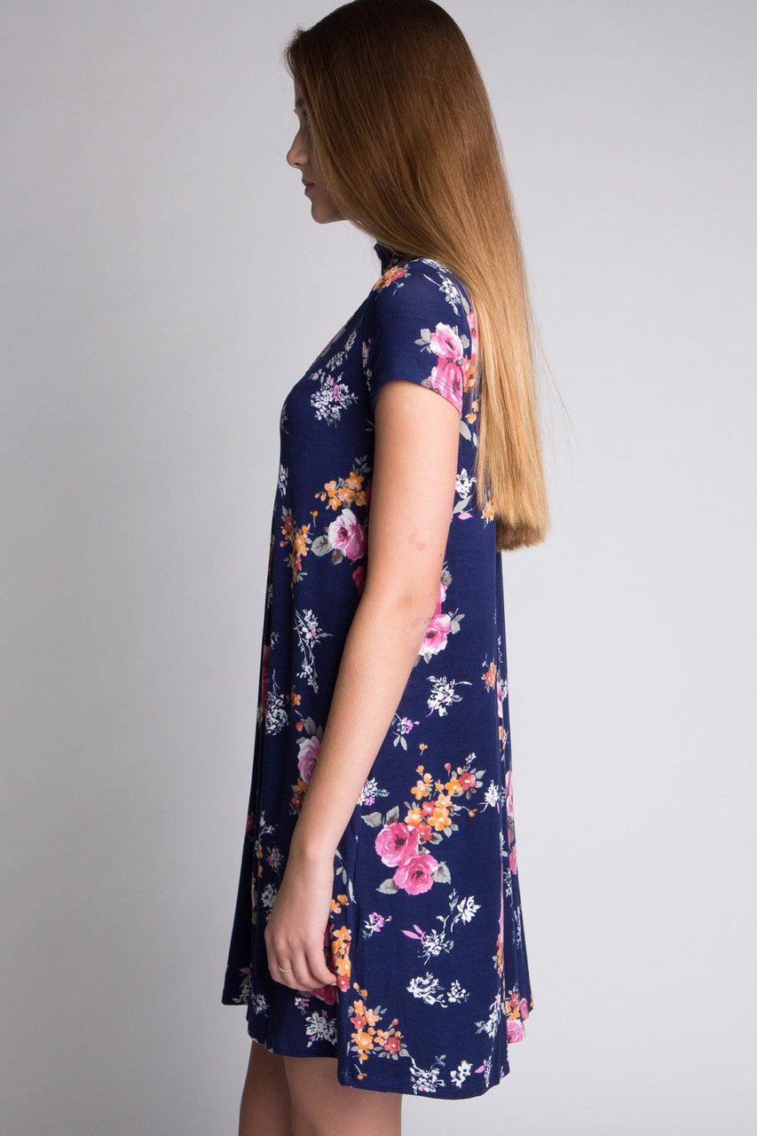 Choker Floral Swing Dress