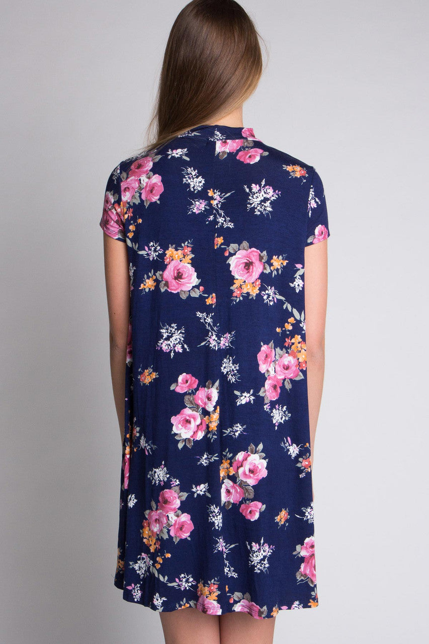 Choker Floral Swing Dress