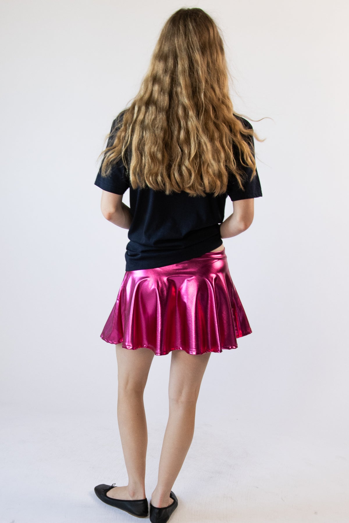 Metallic Circle Swing Skirt