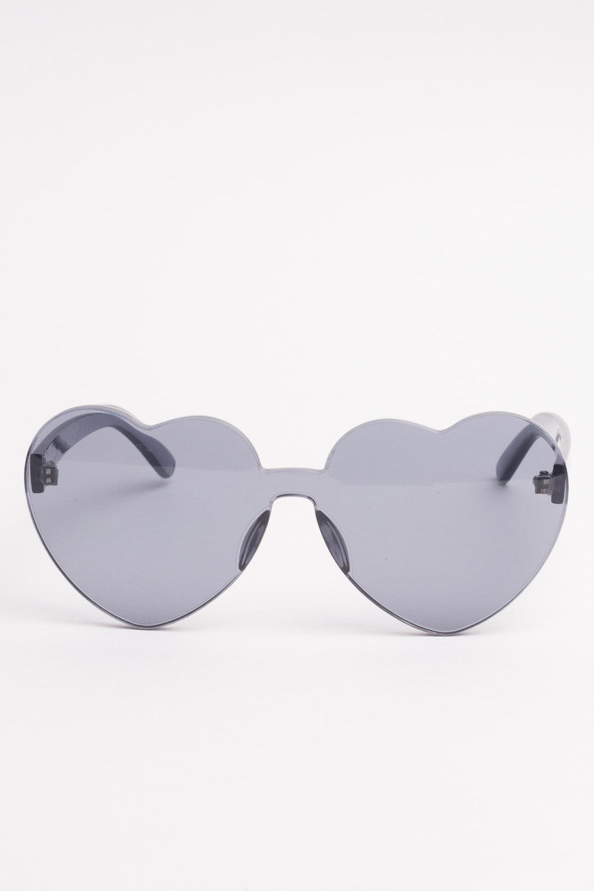 Clear Colored Hearts Sunglasses