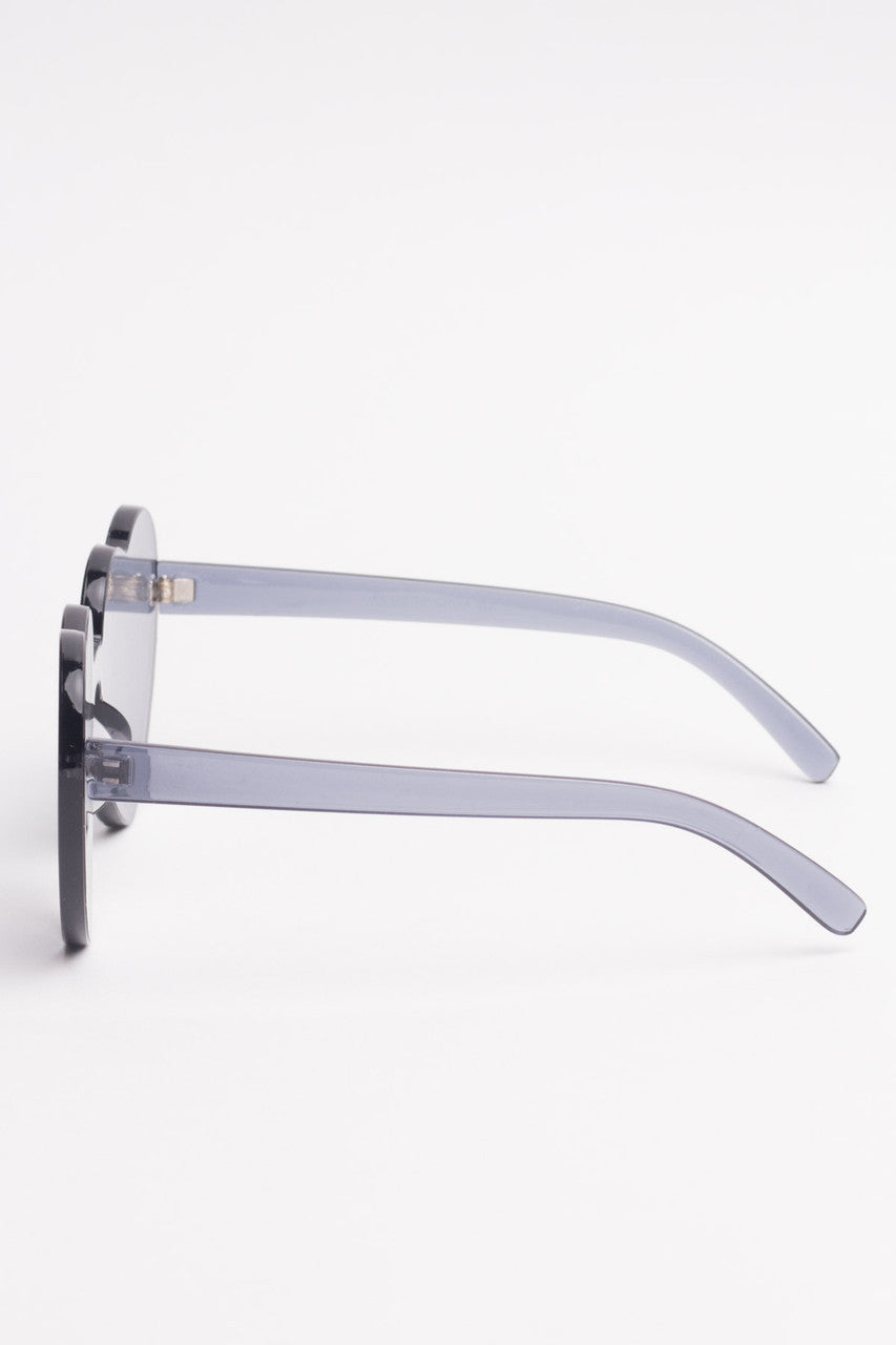 Clear Colored Hearts Sunglasses