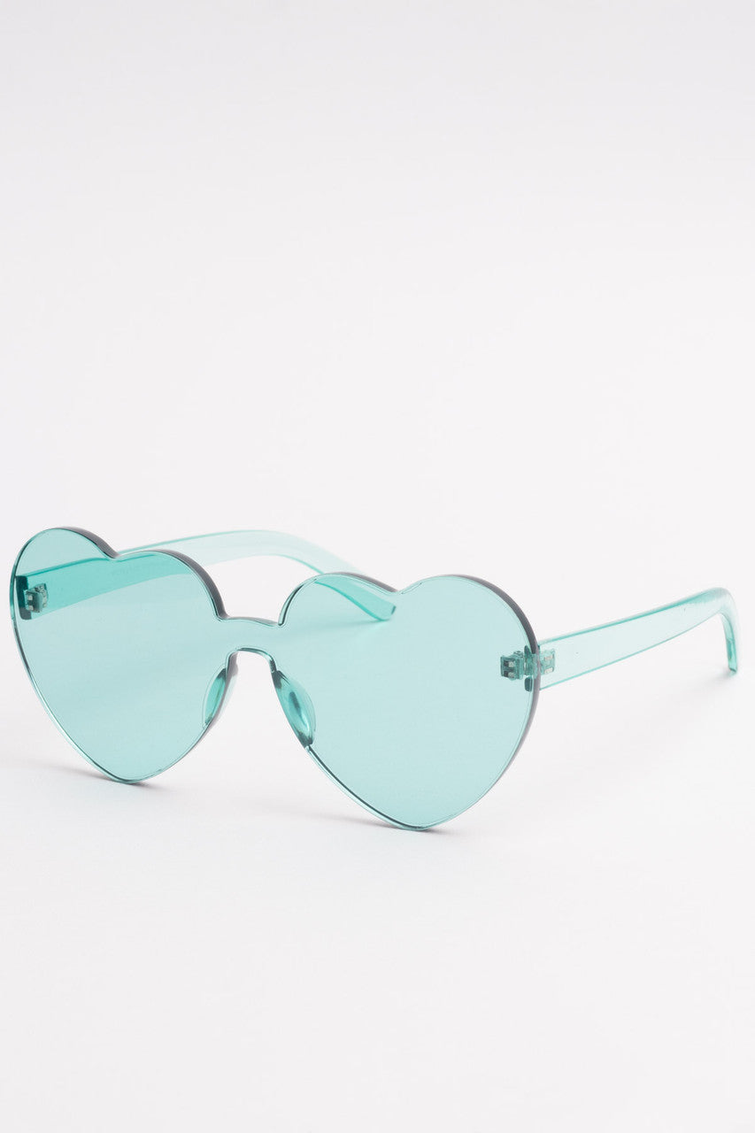 Clear Colored Hearts Sunglasses