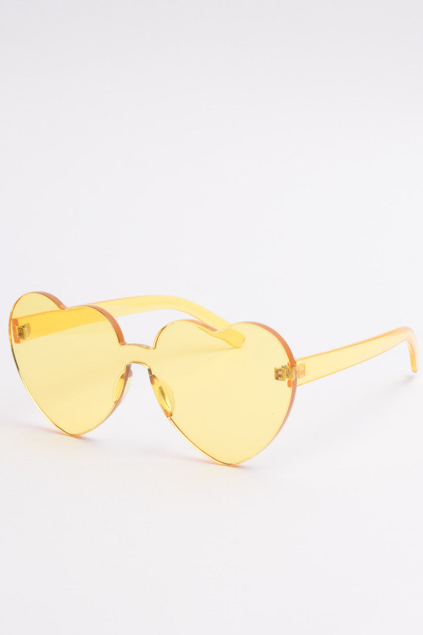 Clear Colored Hearts Sunglasses