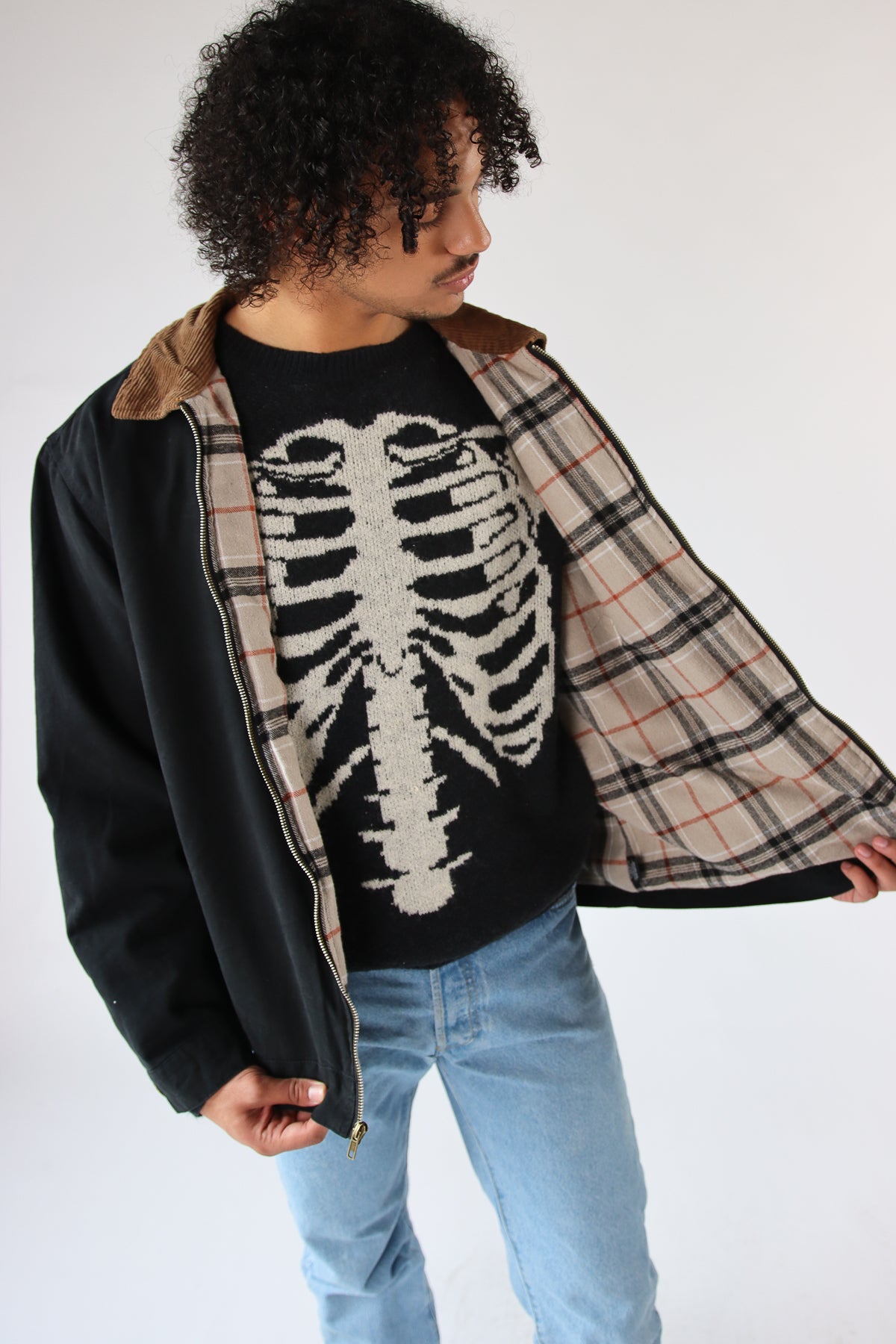 Corduroy Collar Canvas Jacket