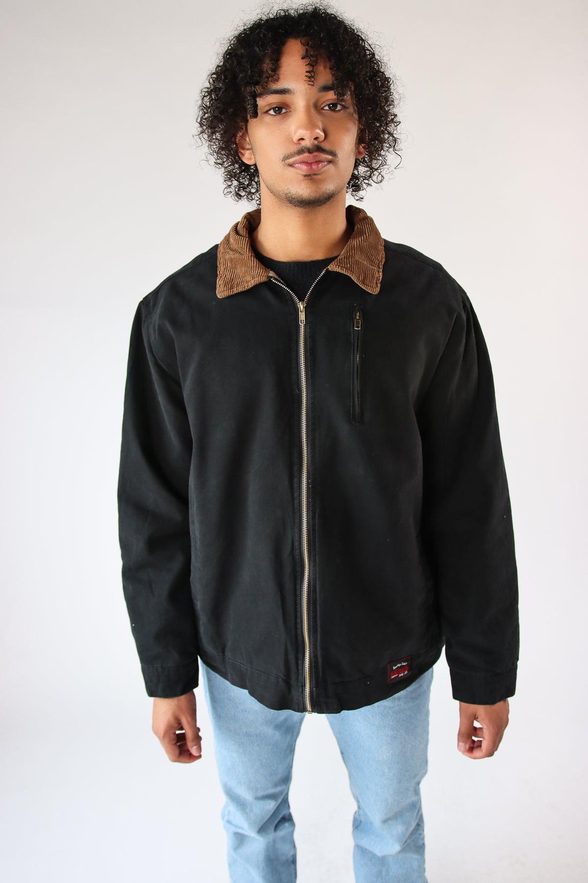 Corduroy Collar Canvas Jacket