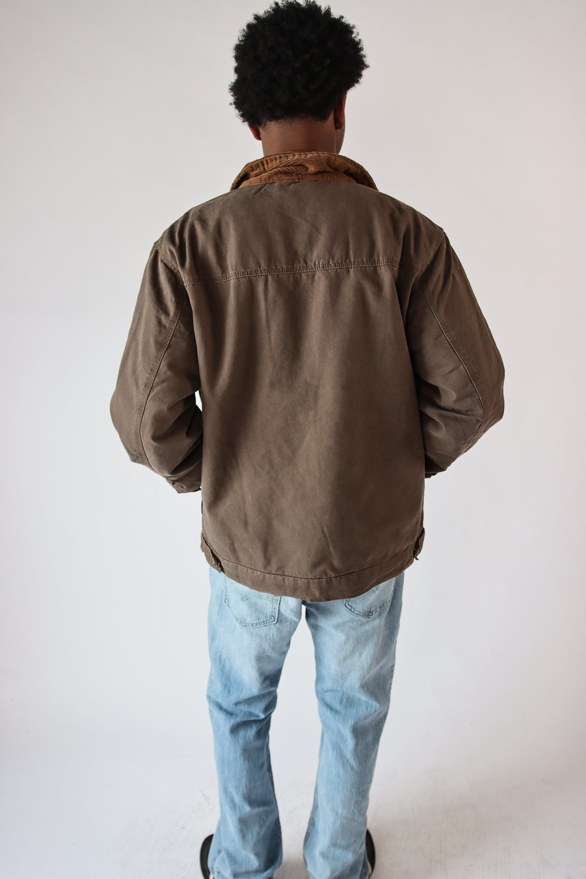 Corduroy Collar Canvas Jacket
