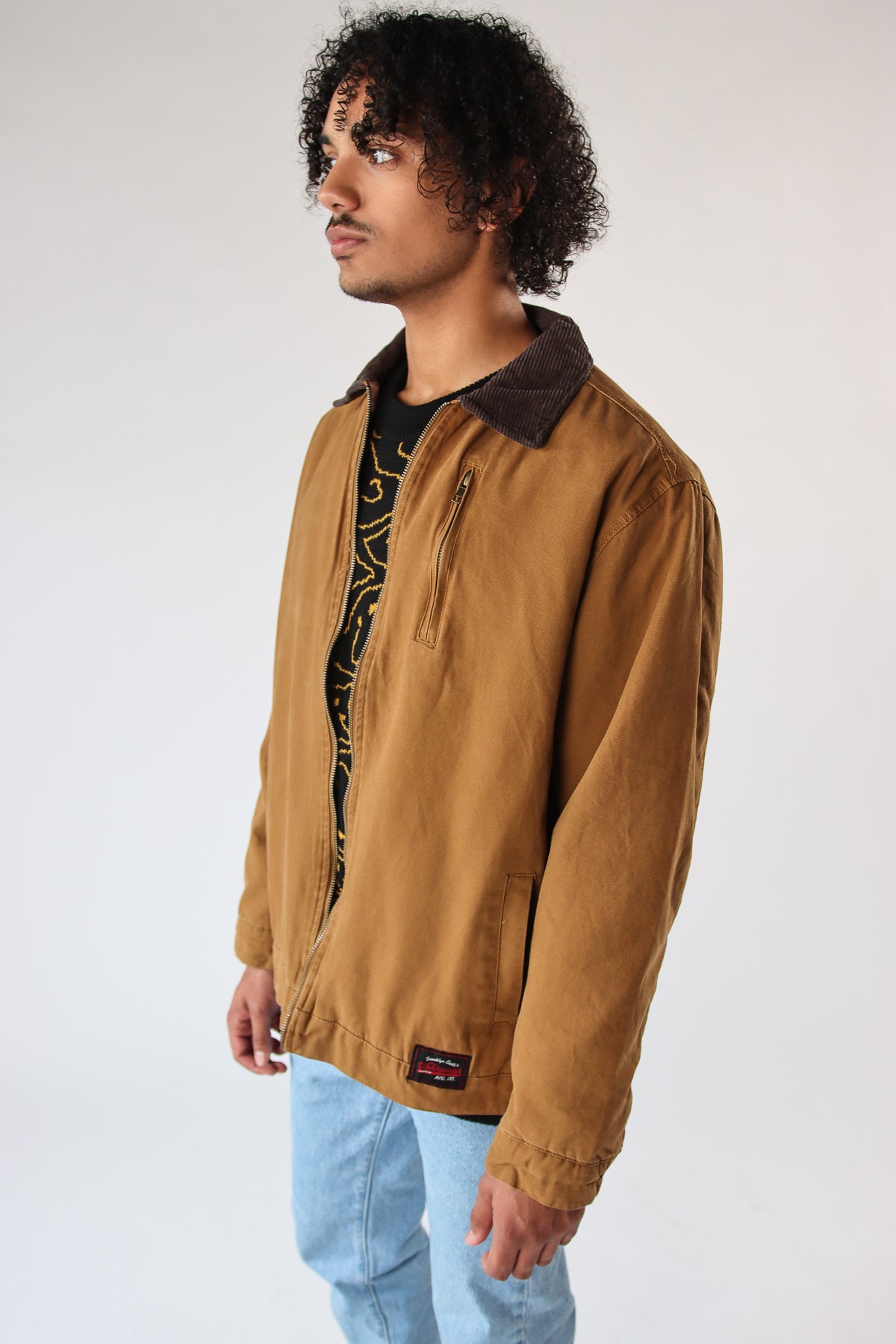 Corduroy Collar Canvas Jacket