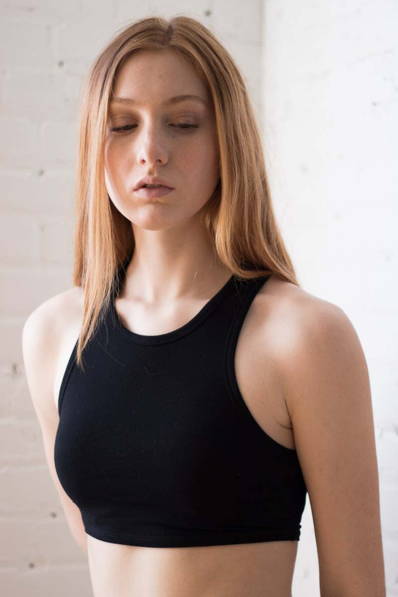 Black Racerback Crop Tank