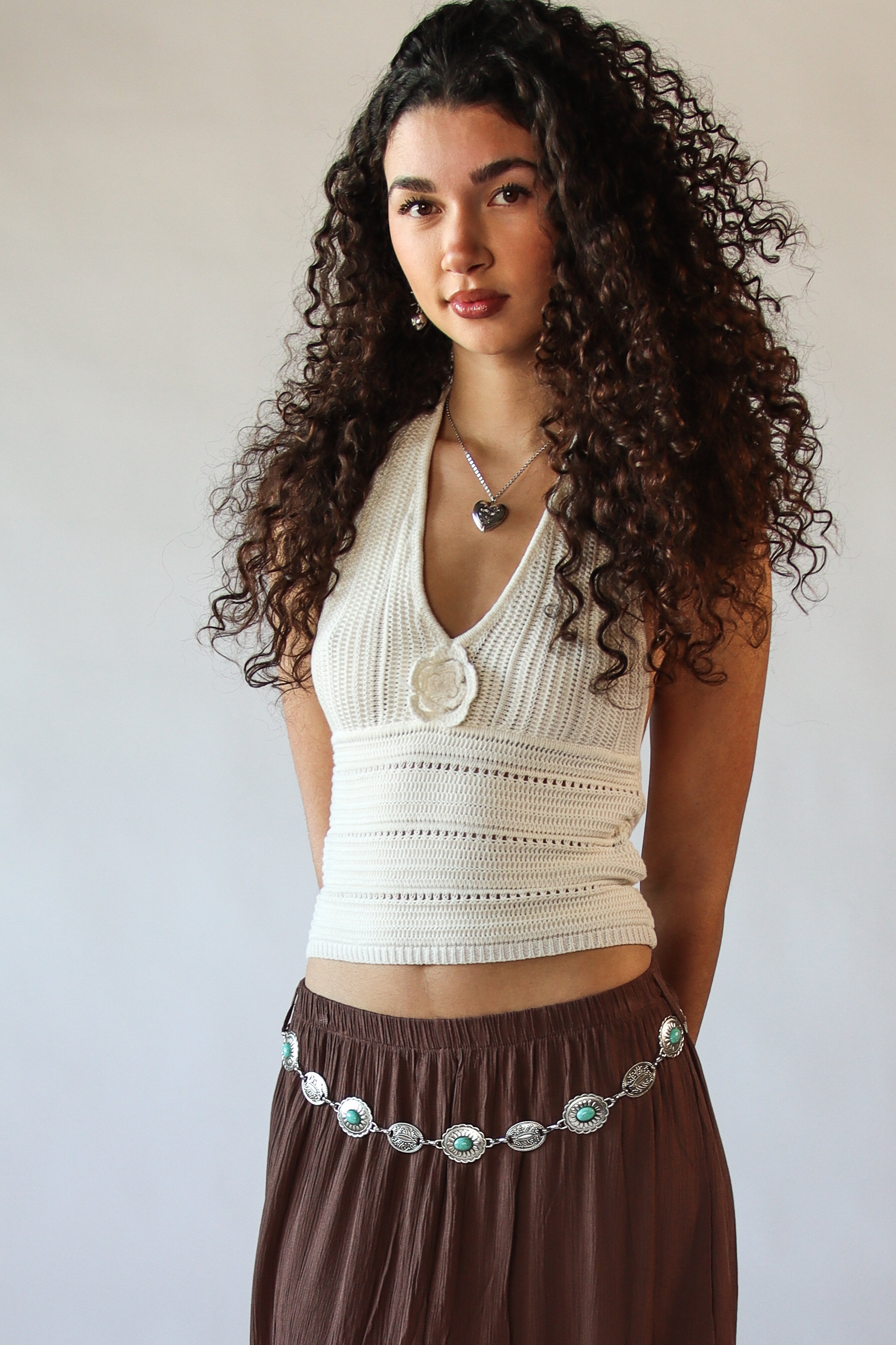 Crochet Flower Halter Top