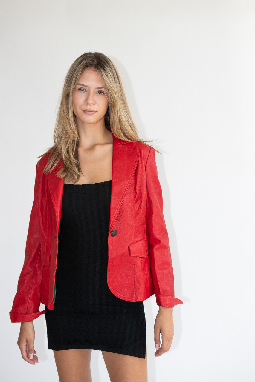 Mark Alan Red Leather Jacket (2000s)