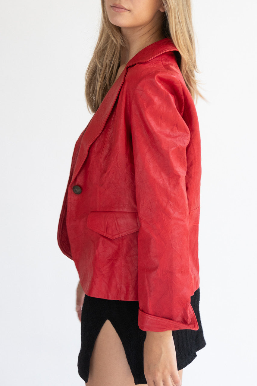 Mark Alan Red Leather Jacket (2000s)