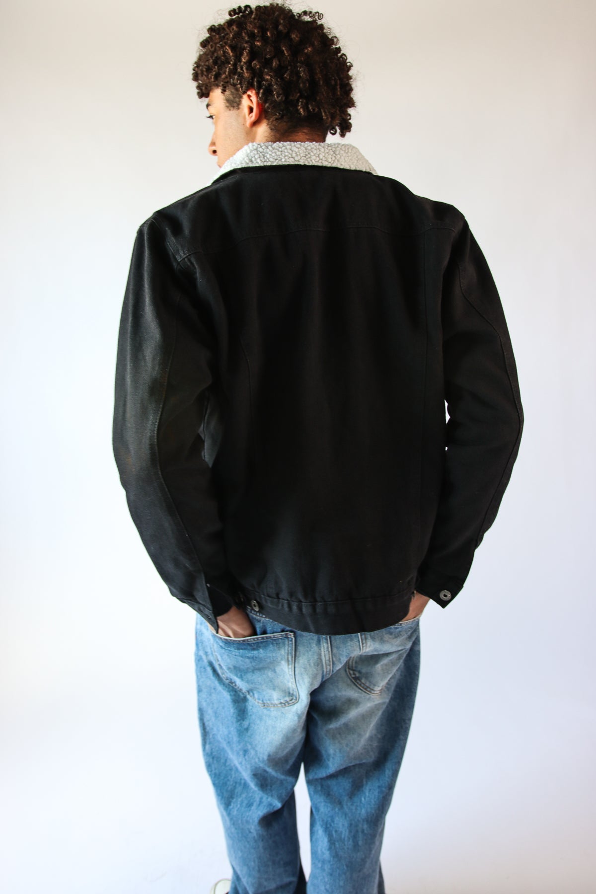 Faux Sherling Lined Trucker Jacket