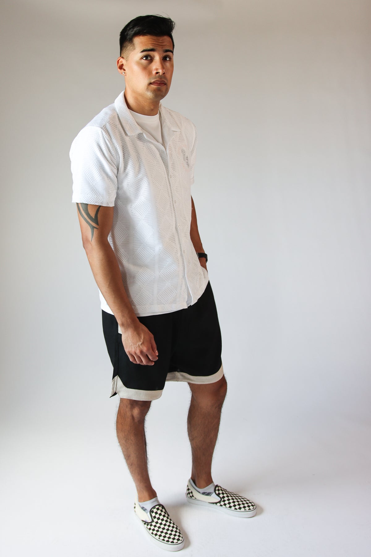 Diamond Weave Button Up