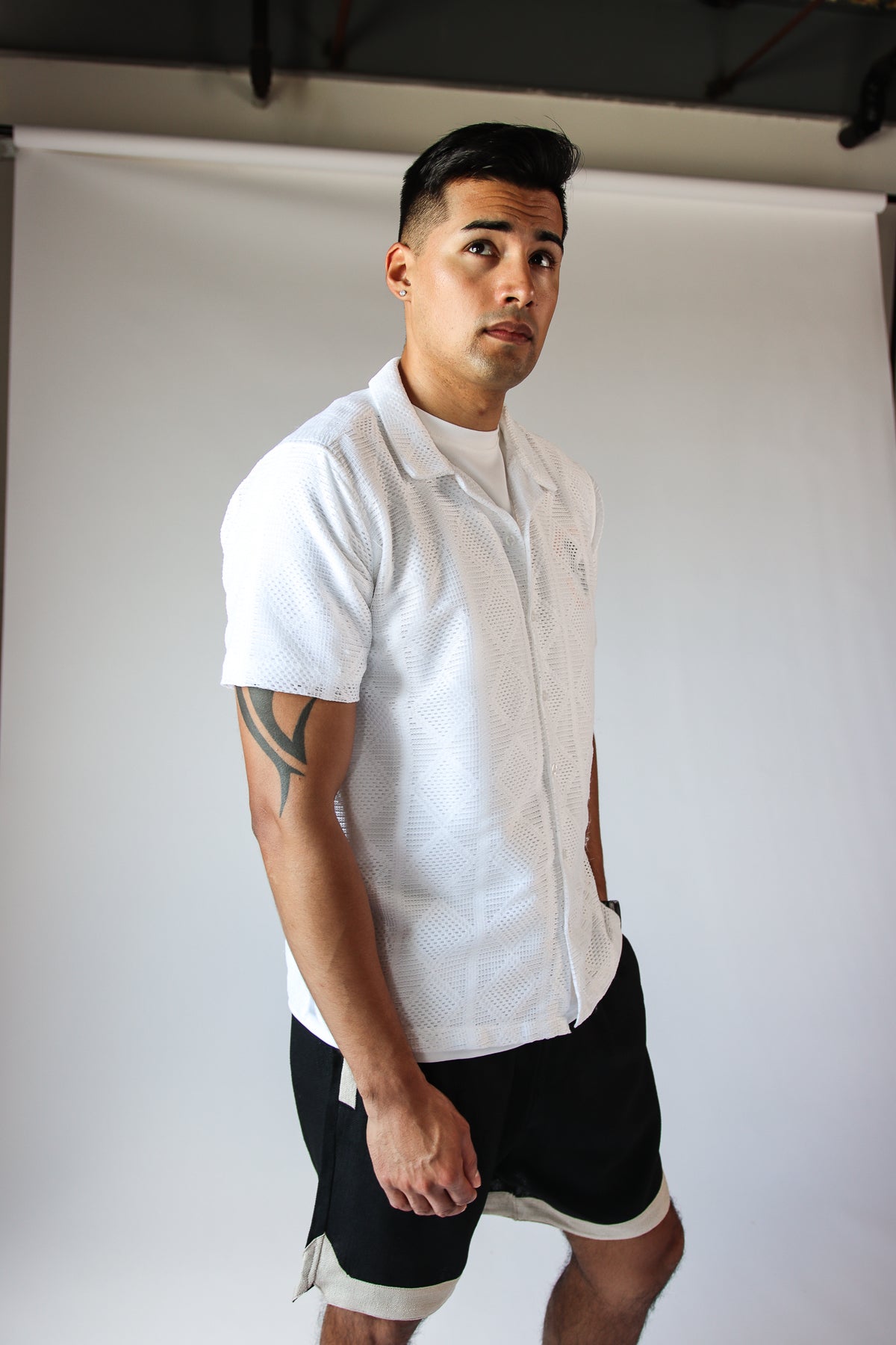 Diamond Weave Button Up