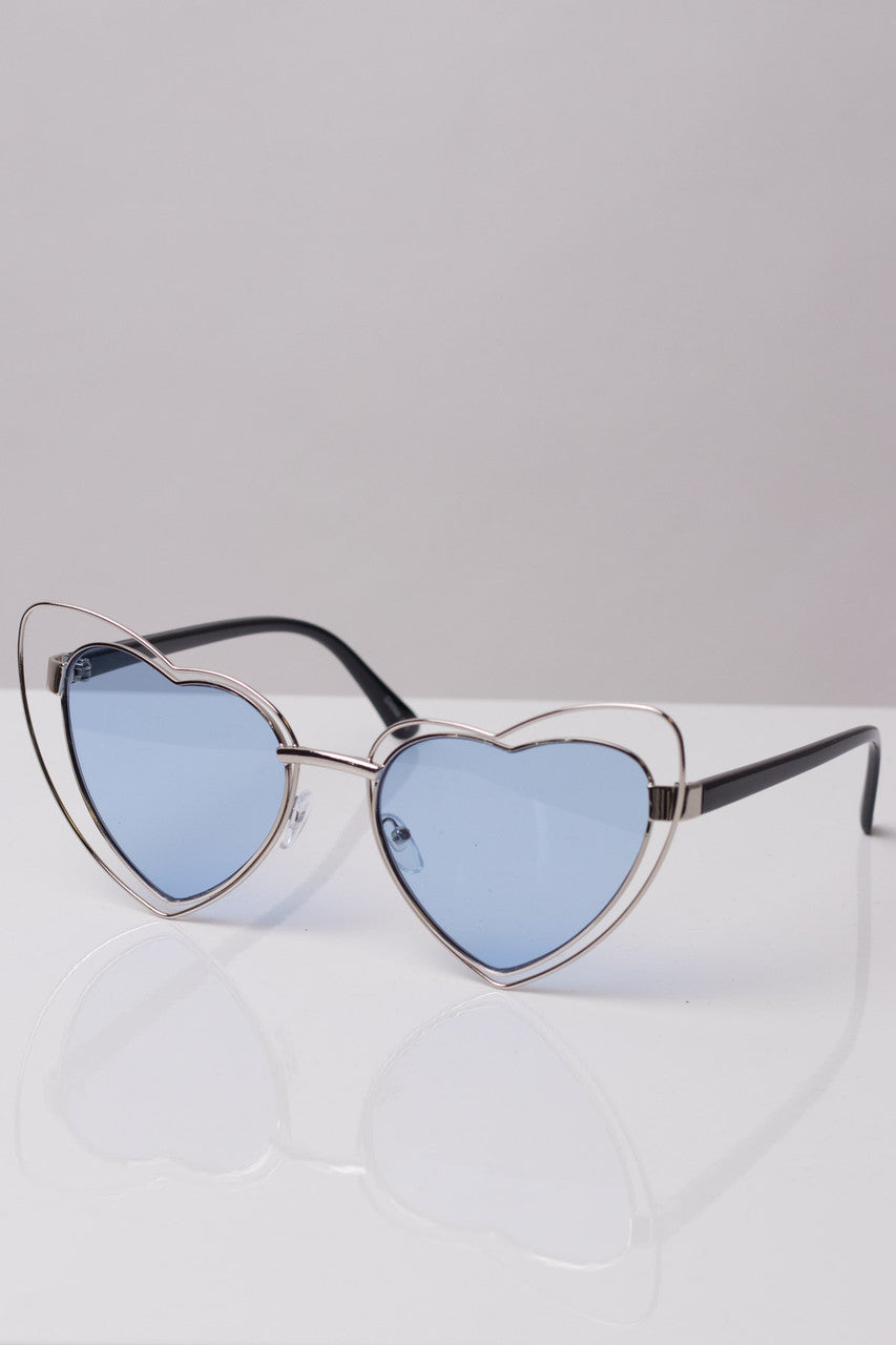 Double Rimmed Heart Sunglasses