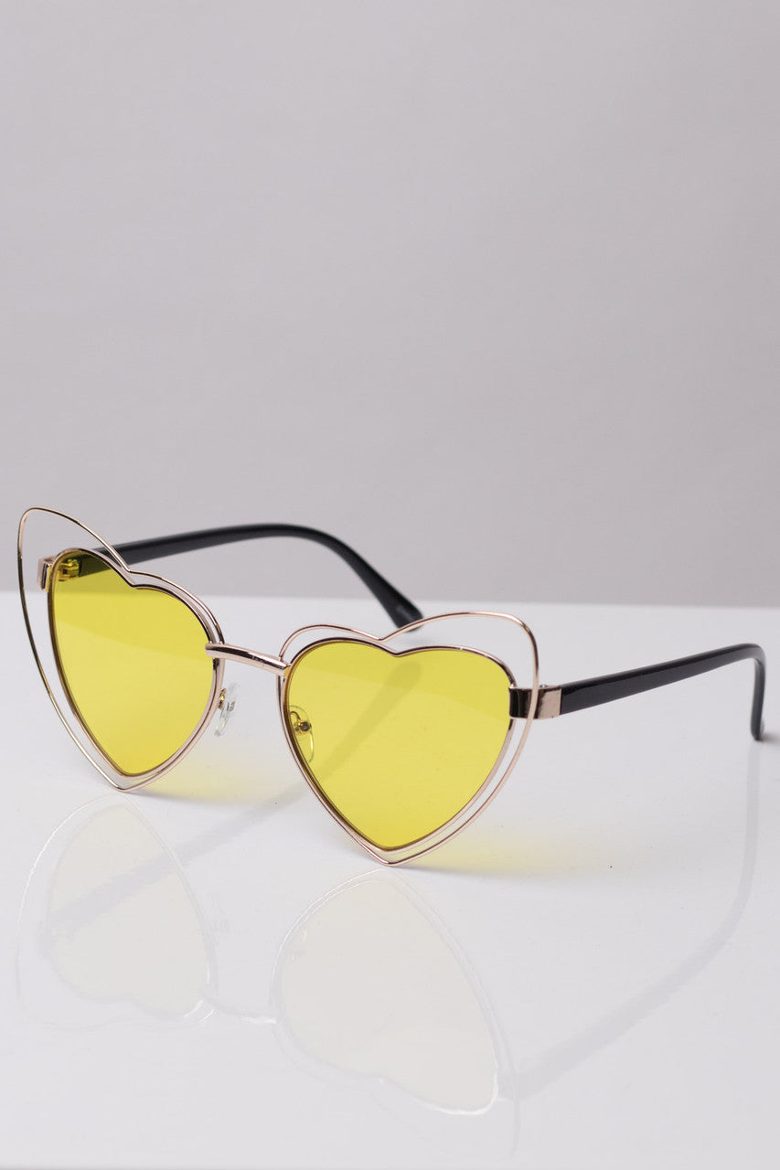 Double Rimmed Heart Sunglasses