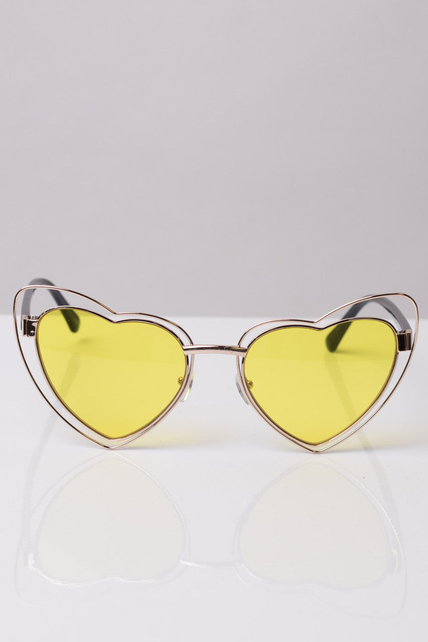 Double Rimmed Heart Sunglasses