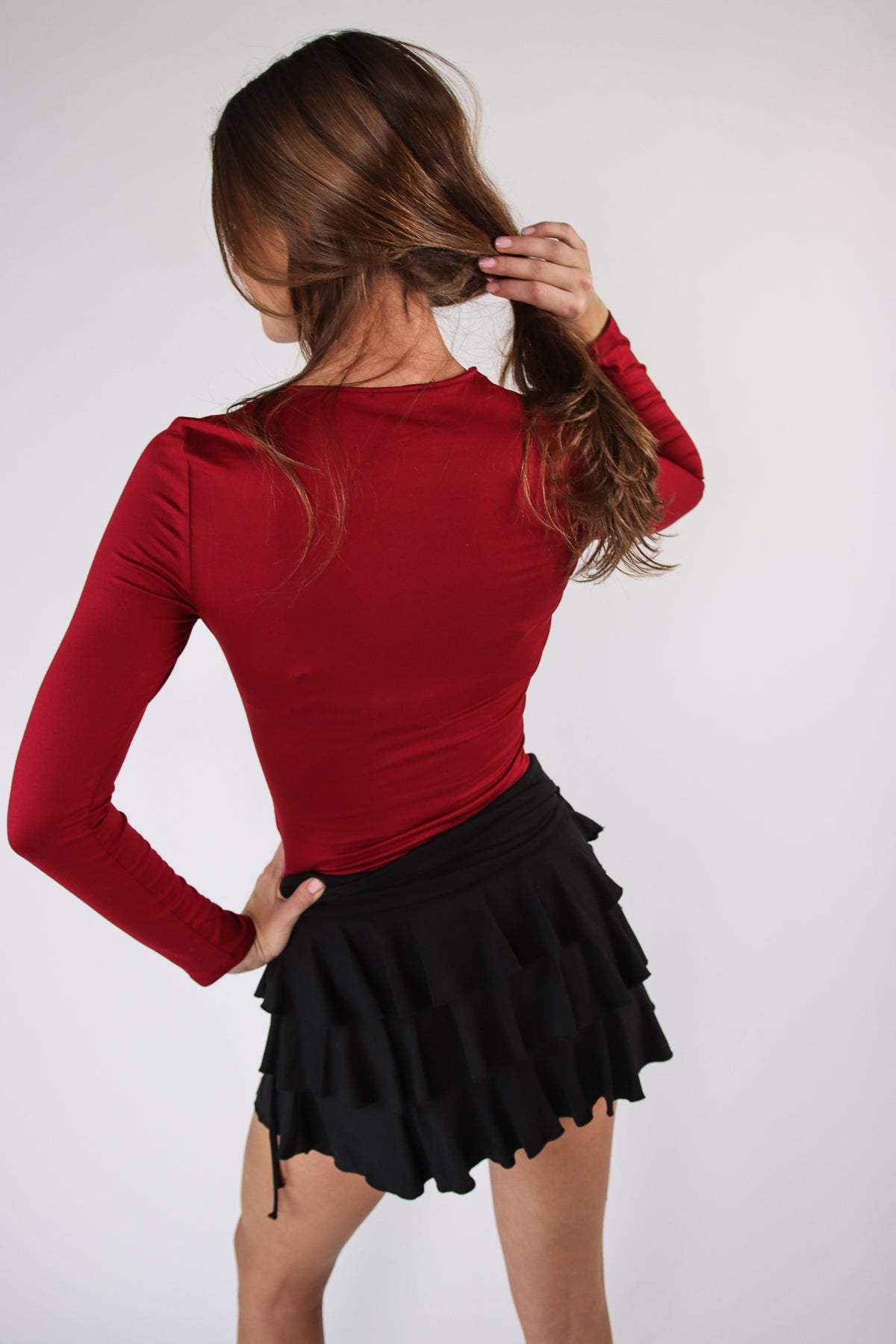 Double Layer Basic Long Sleeve T-Shirt