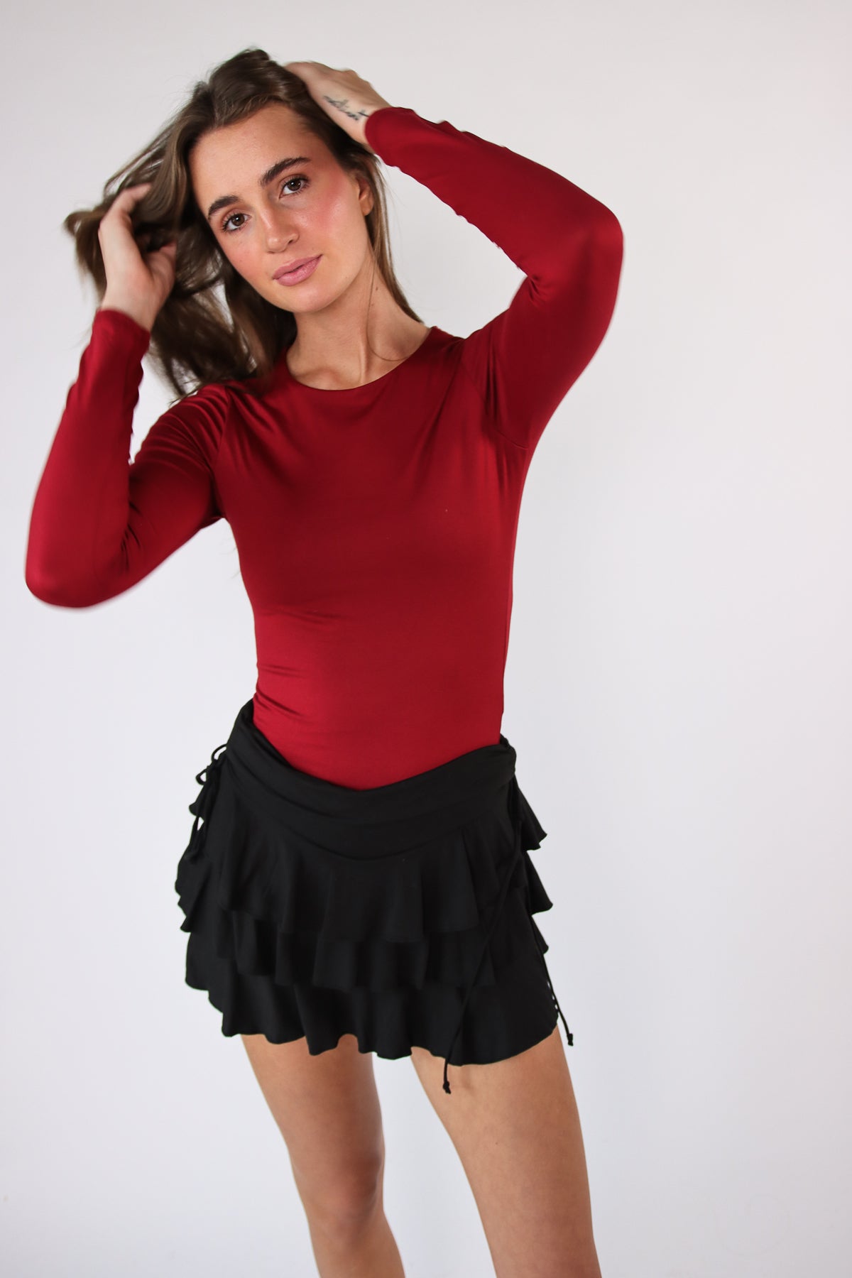 Double Layer Basic Long Sleeve T-Shirt