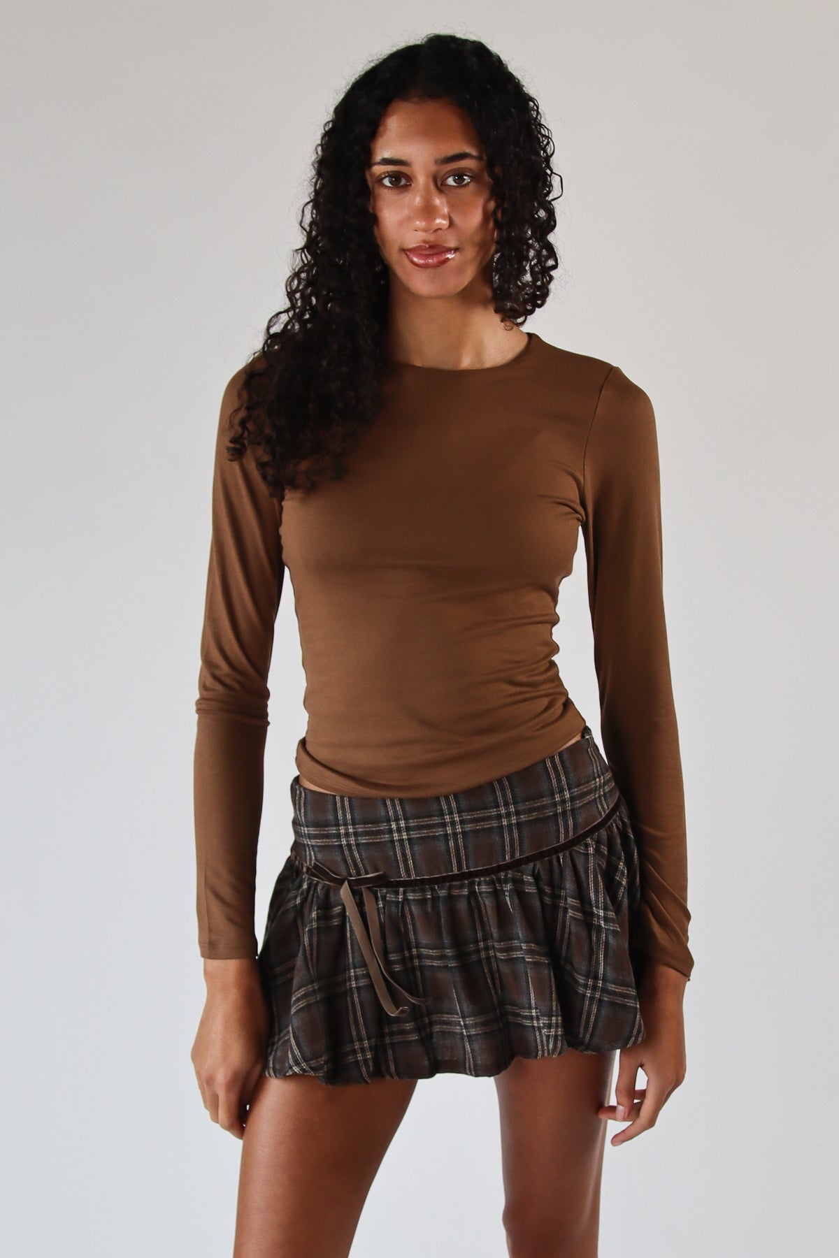 Double Layer Basic Long Sleeve T-Shirt