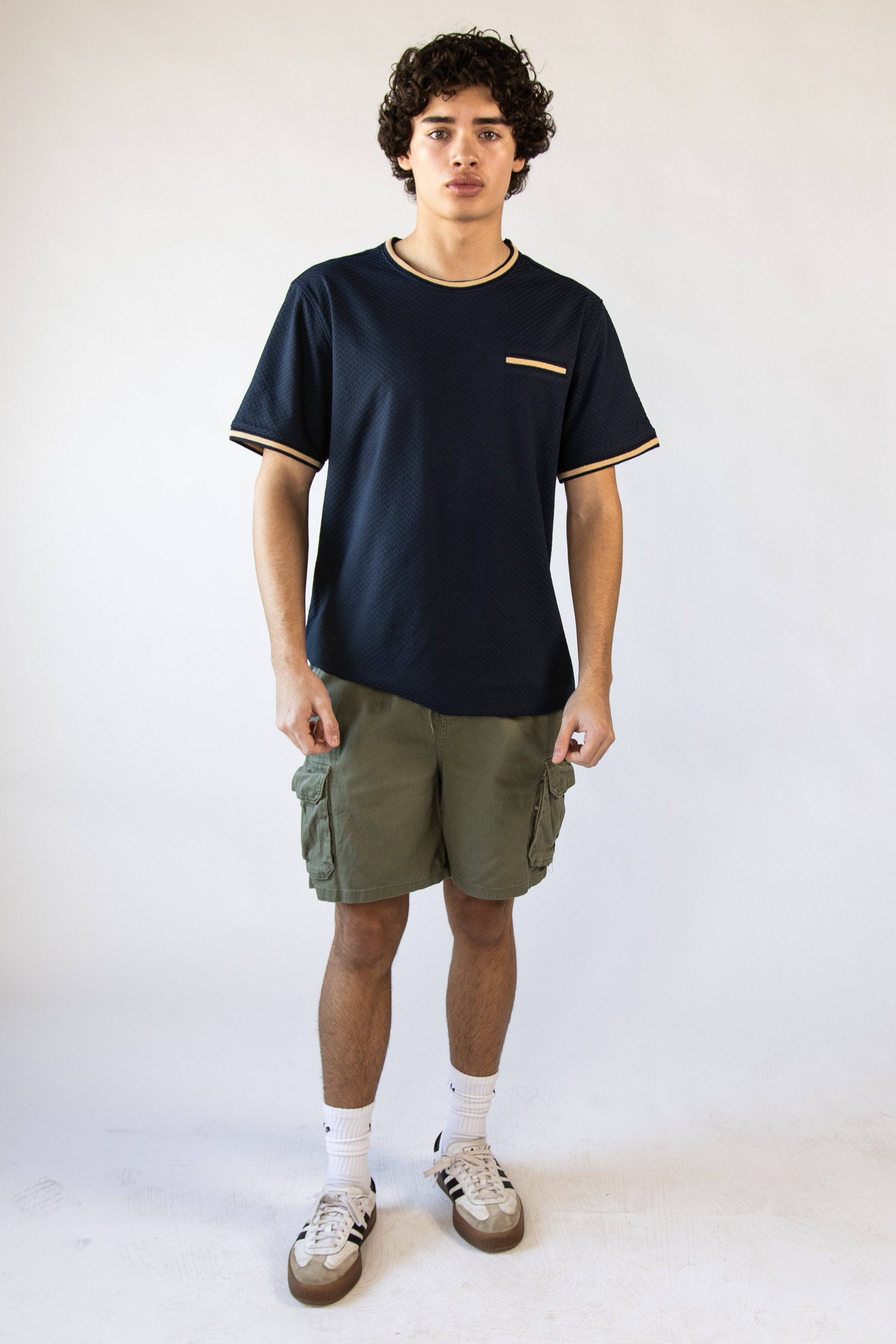 Drawstring Twill Cargo Shorts