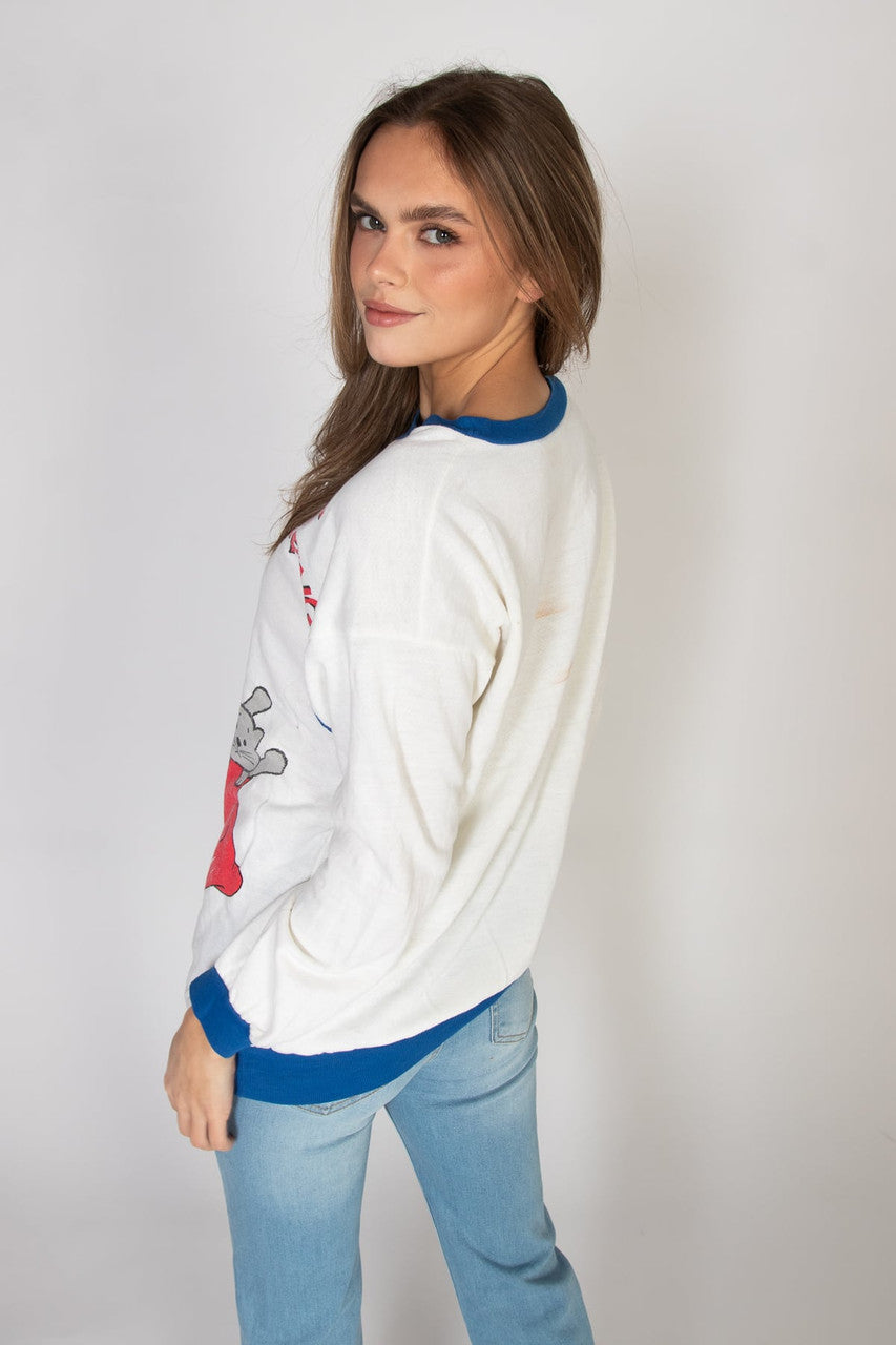 Vintage Cat Napping Pajama Sweatshirt (1980s)