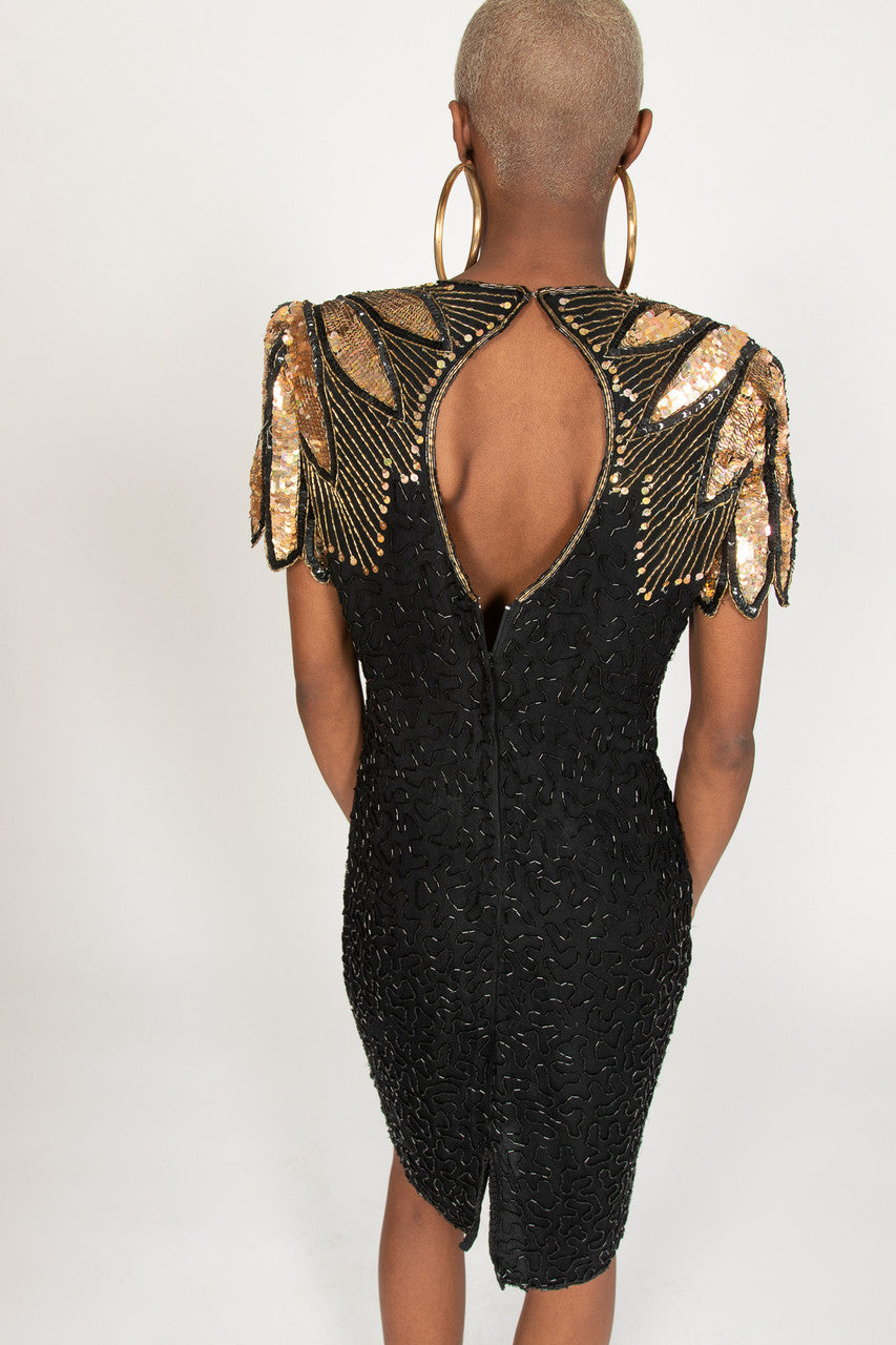 Vintage Stenay Beaded Sequin Dress