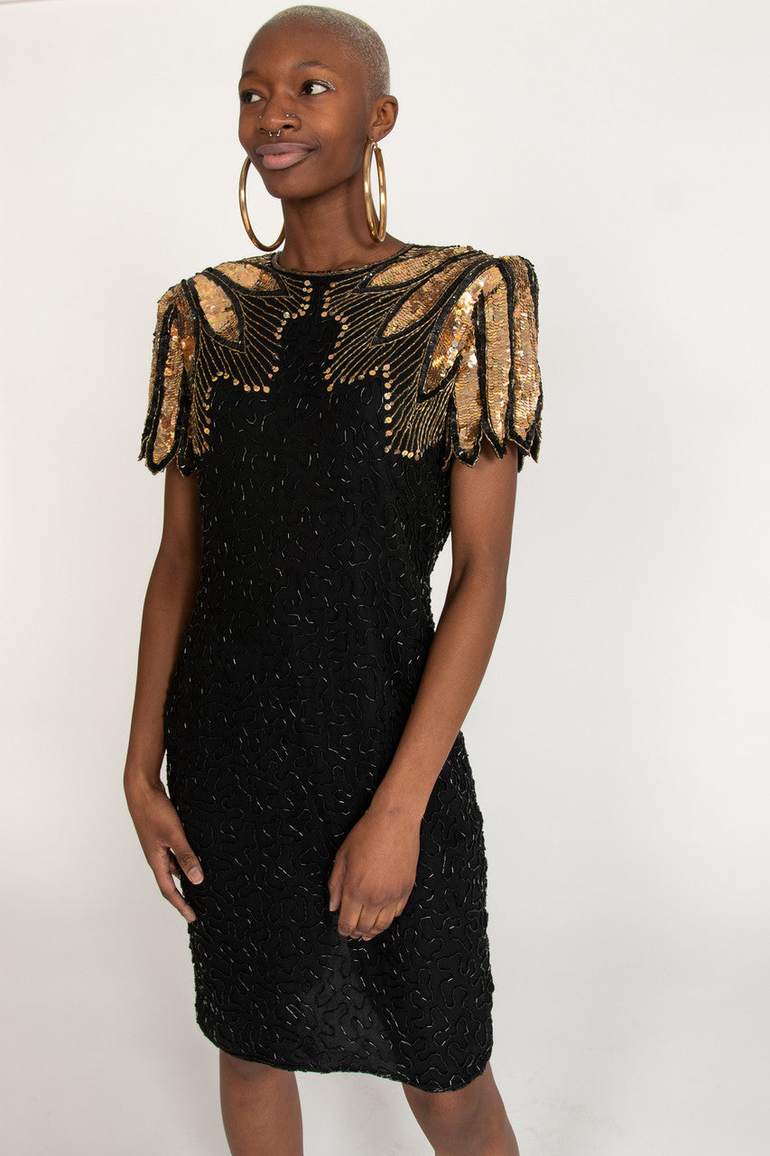 Vintage Stenay Beaded Sequin Dress