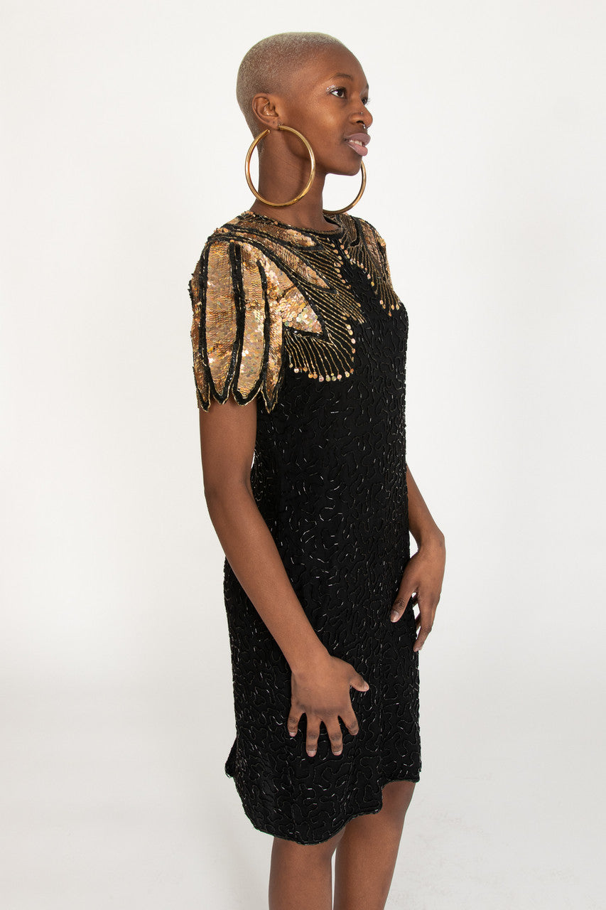 Vintage Stenay Beaded Sequin Dress