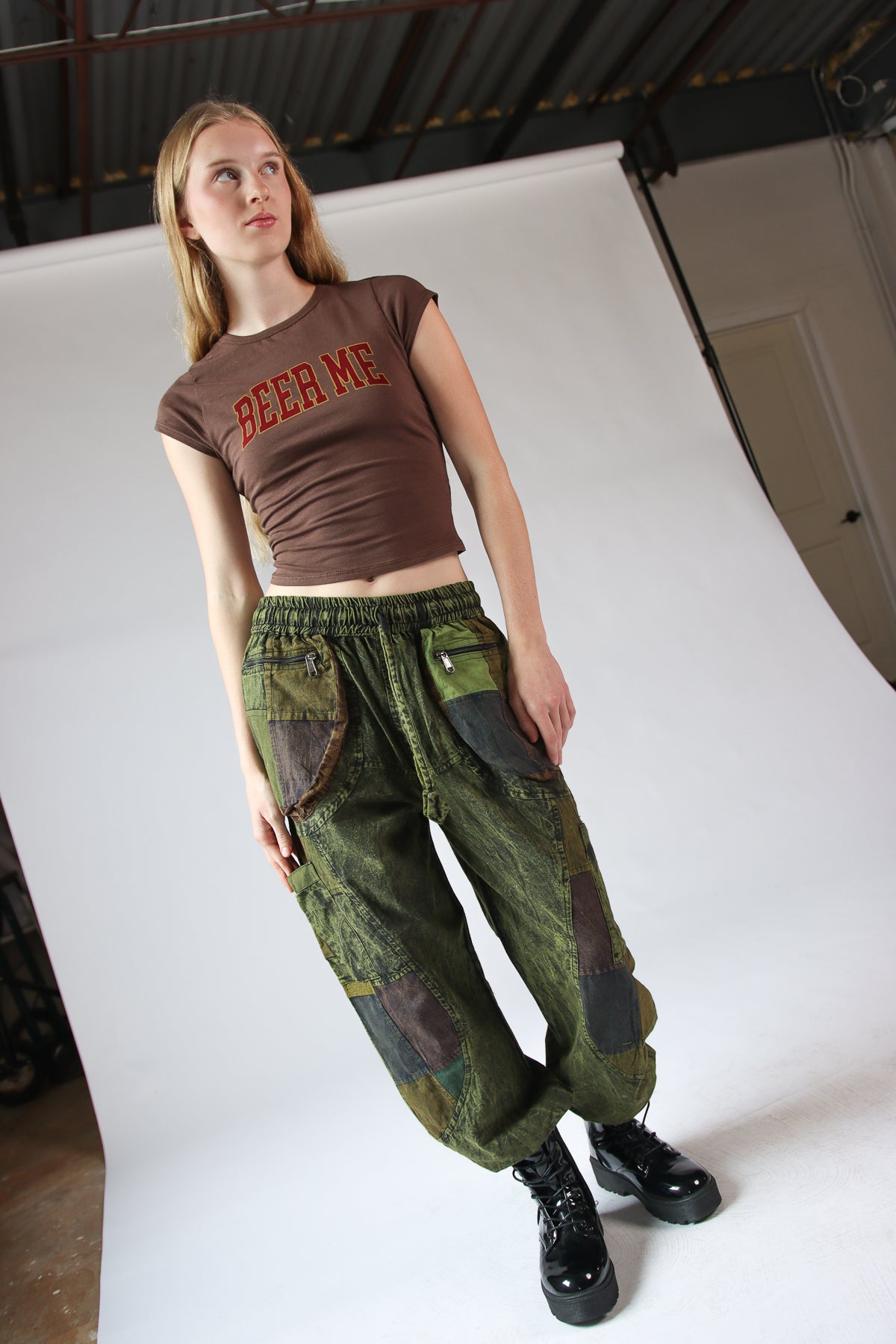 Earth Tones Cargo Patchwork Pants