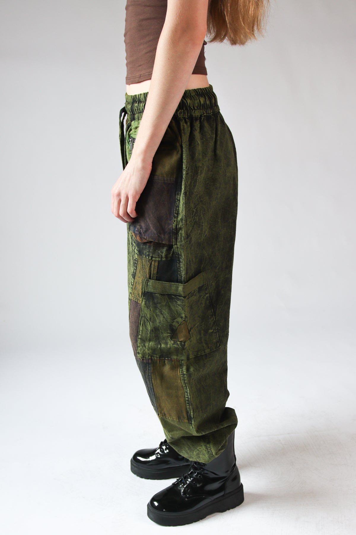 Earth Tones Cargo Patchwork Pants