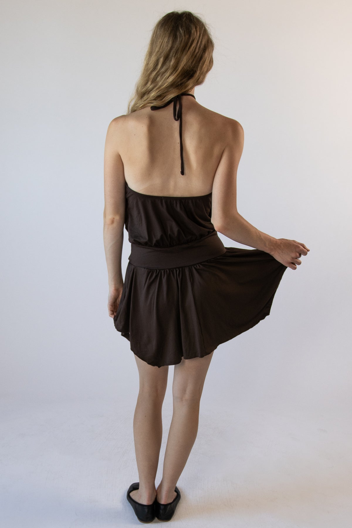 Eyelet Halter Handkerchief Mini