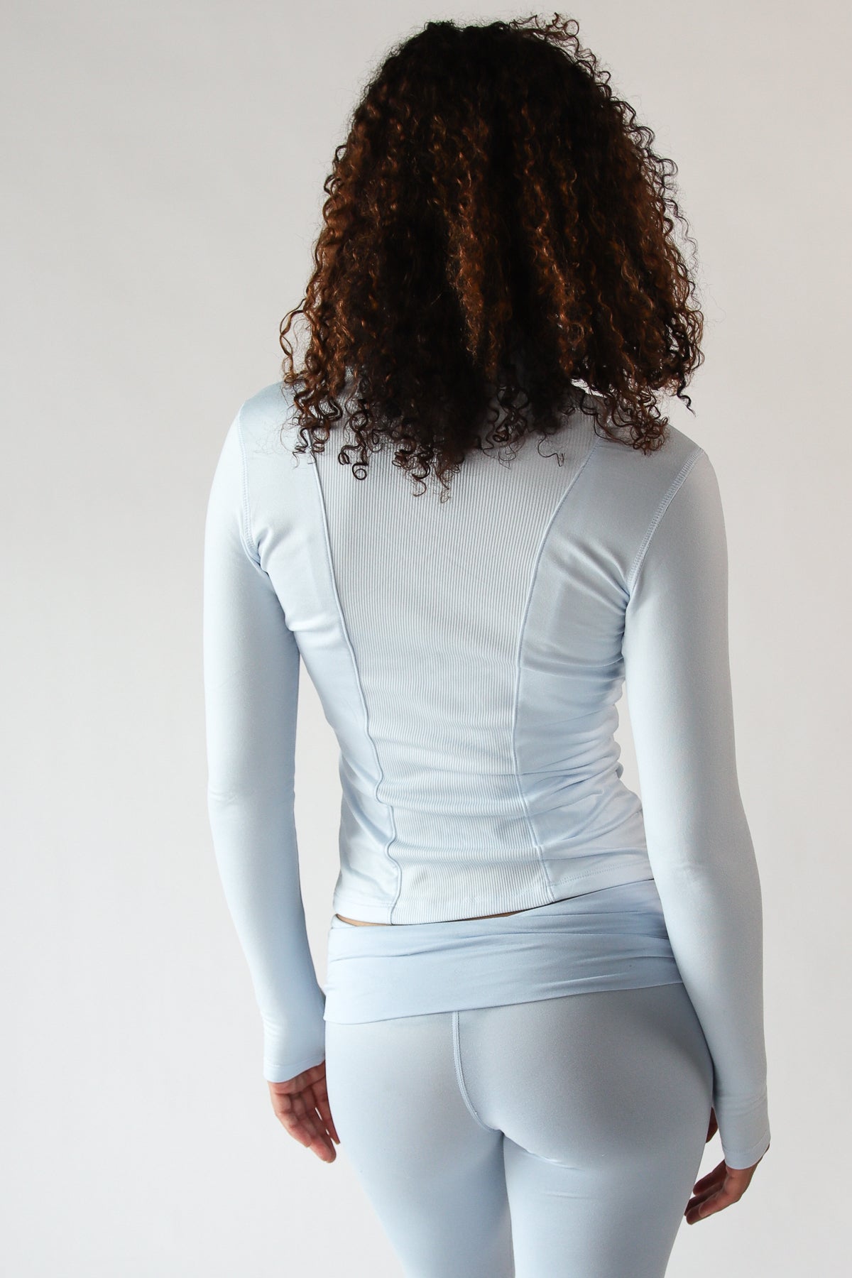 Fleece Lined Ribbed Zip Up Top