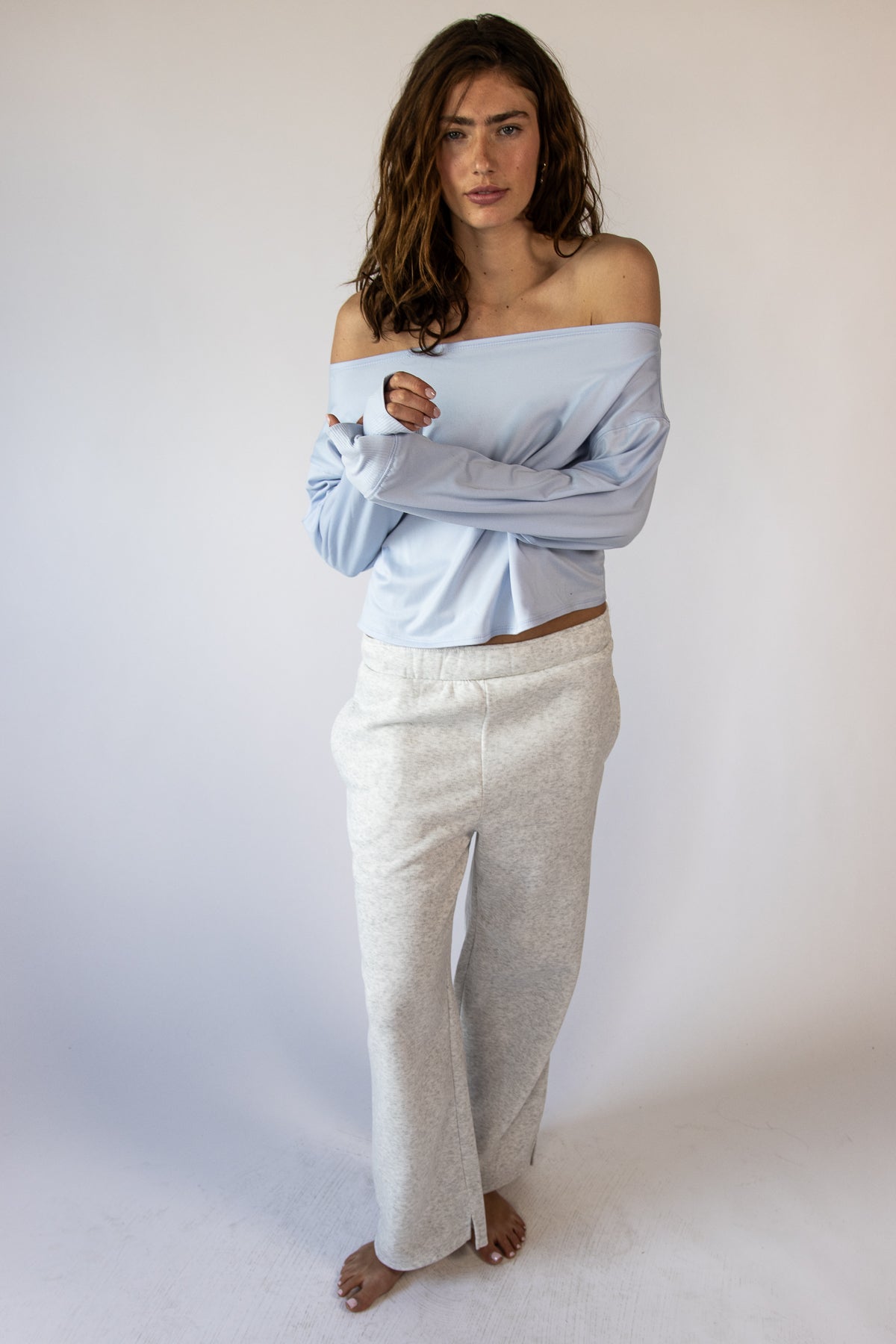 Fleece Lined Over the Shoulder Top