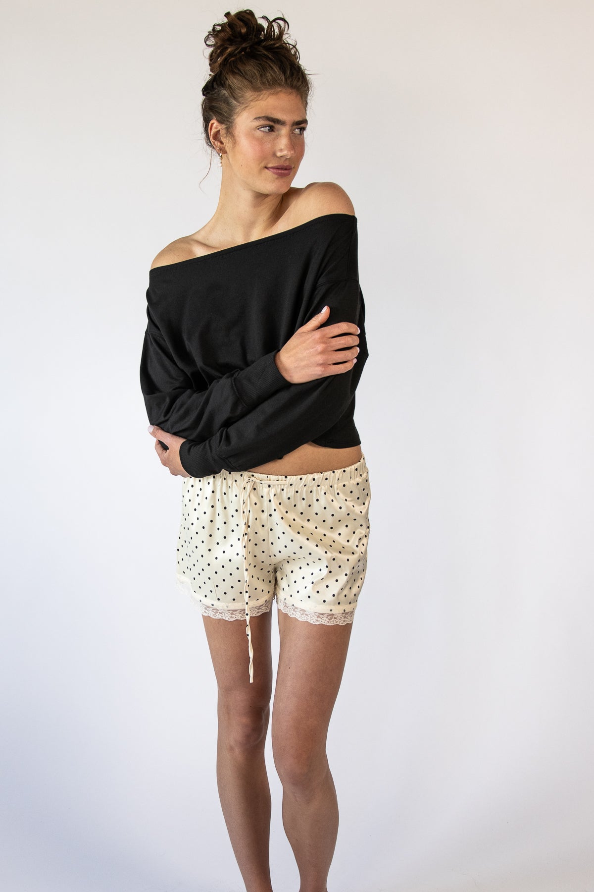 Fleece Lined Over the Shoulder Top