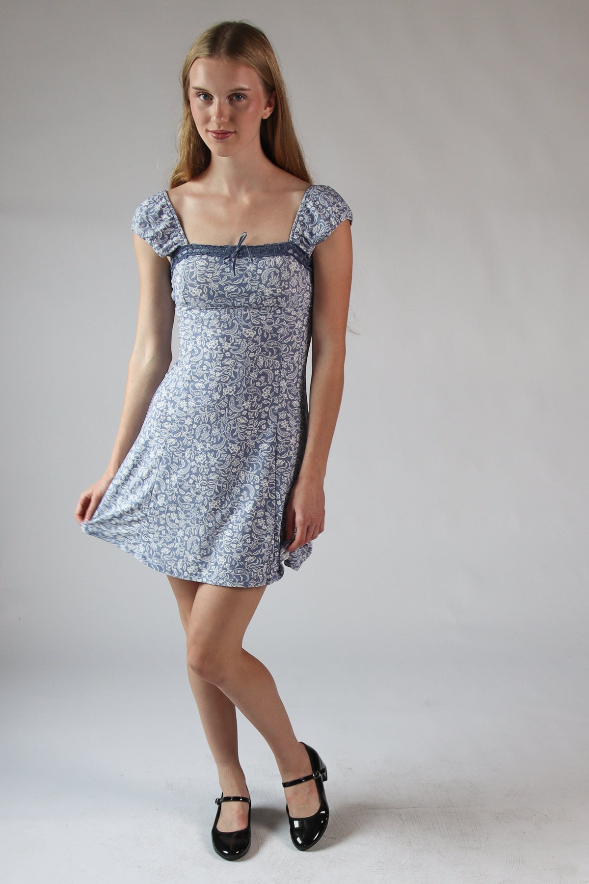 Floral Lace Trim Mini Dress