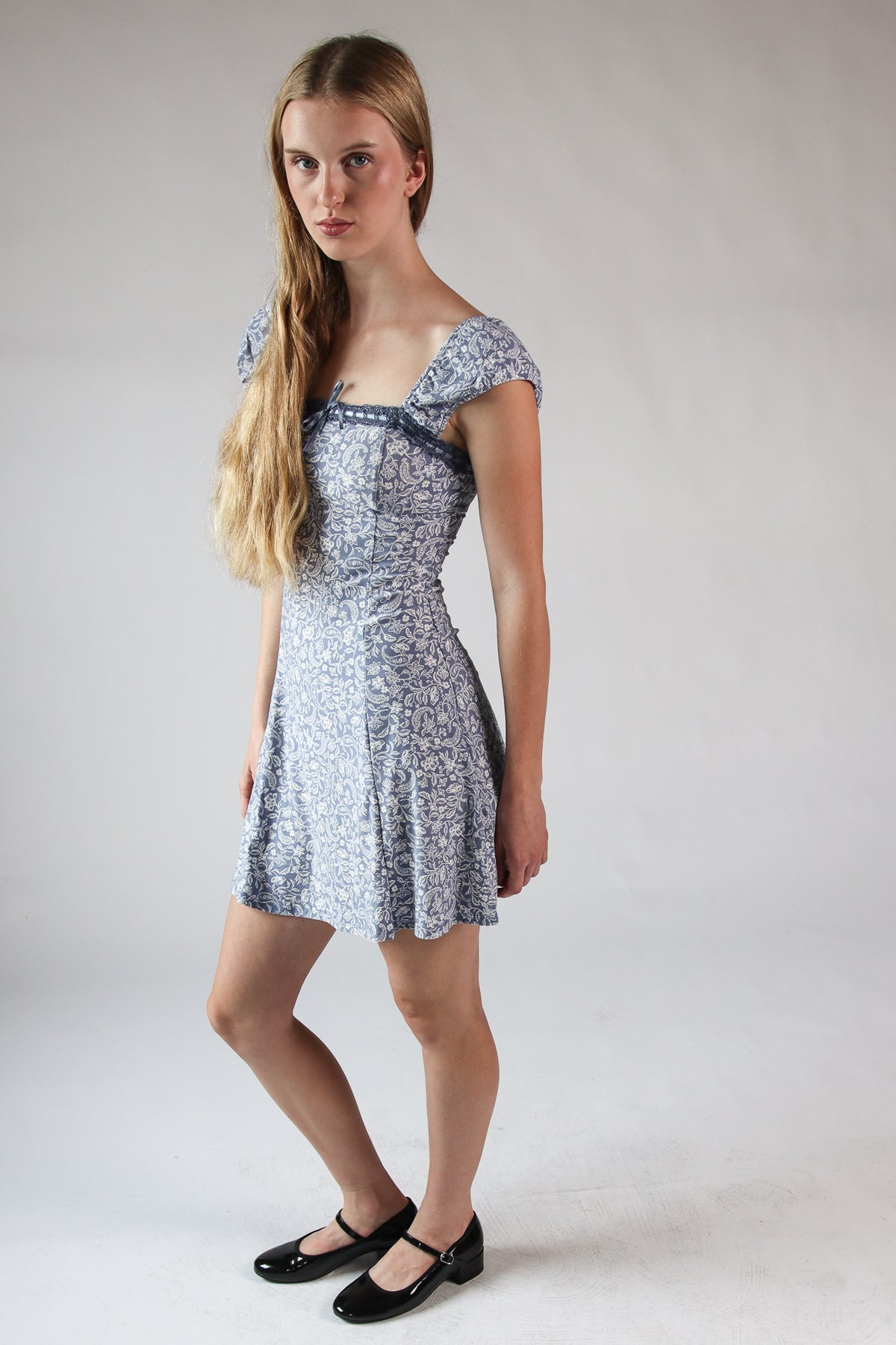 Floral Lace Trim Mini Dress